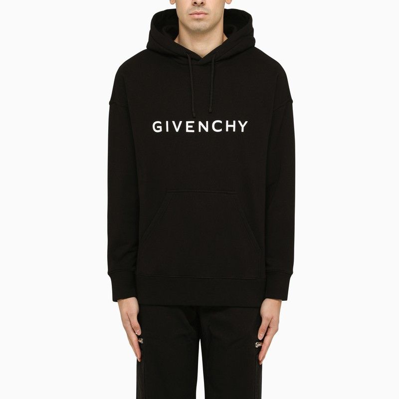 image of Givenchy Black Logoed Hoodie, Men's (Size Medium)