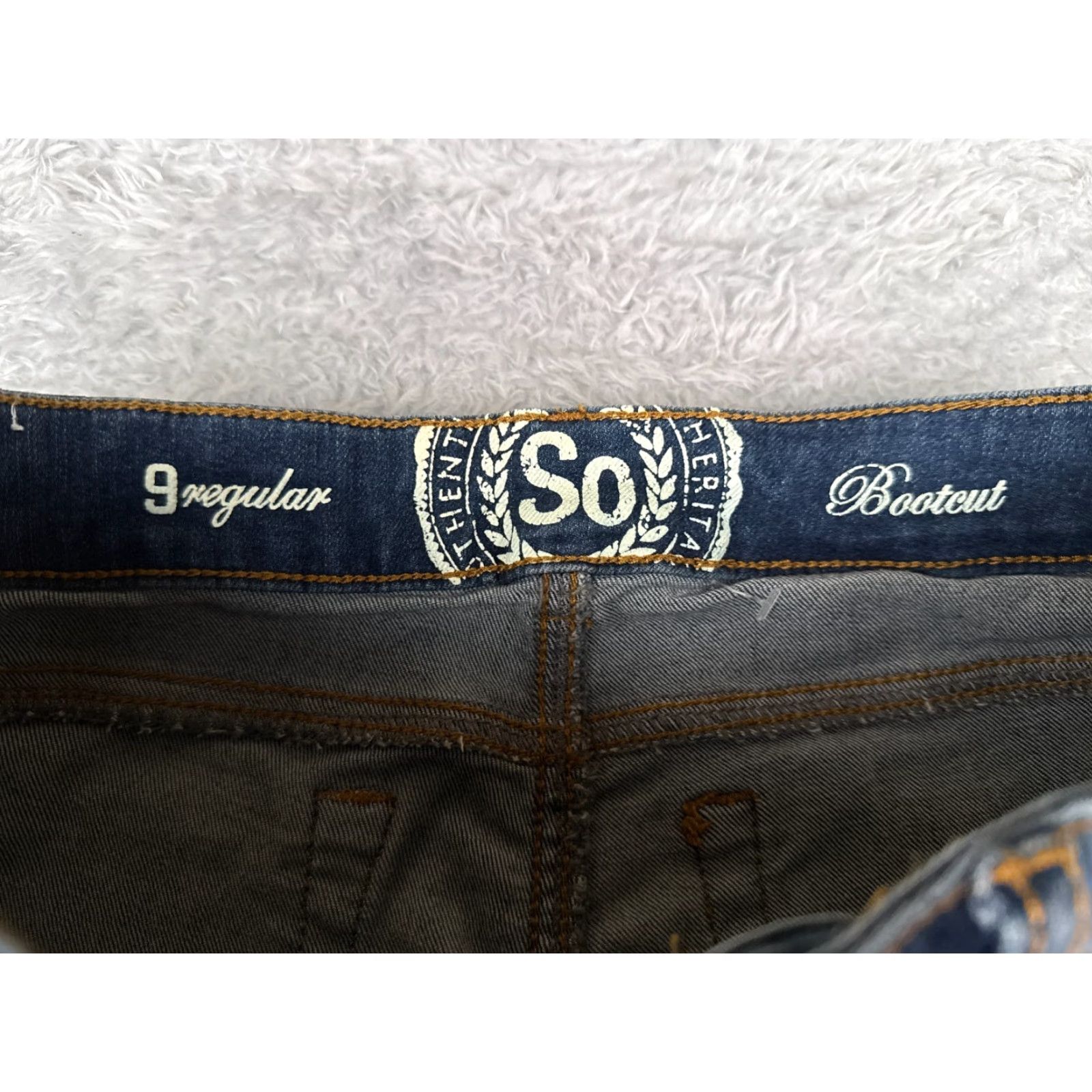 Vintage SO Jeans Juniors 9 Blue Denim Bootcut Low Rise Cotton Blend Medium Wash 28x29 Women Jeans Boots? Size 30" / US 8 / IT 44 - 6 Thumbnail