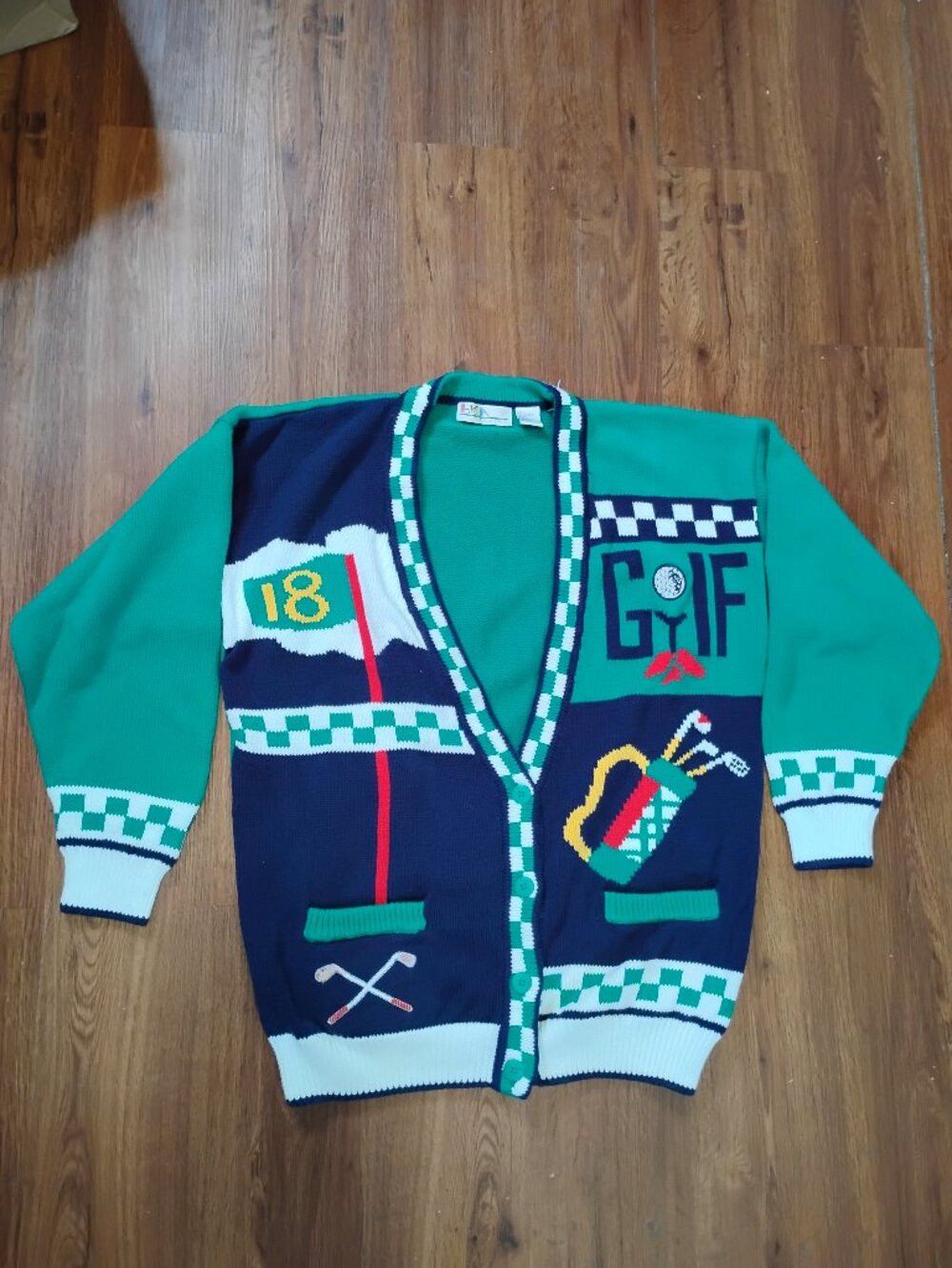 Other Vintage HKA Golf Cardigan Sweater Size US L / EU 52-54 / 3 - 2 Thumbnail