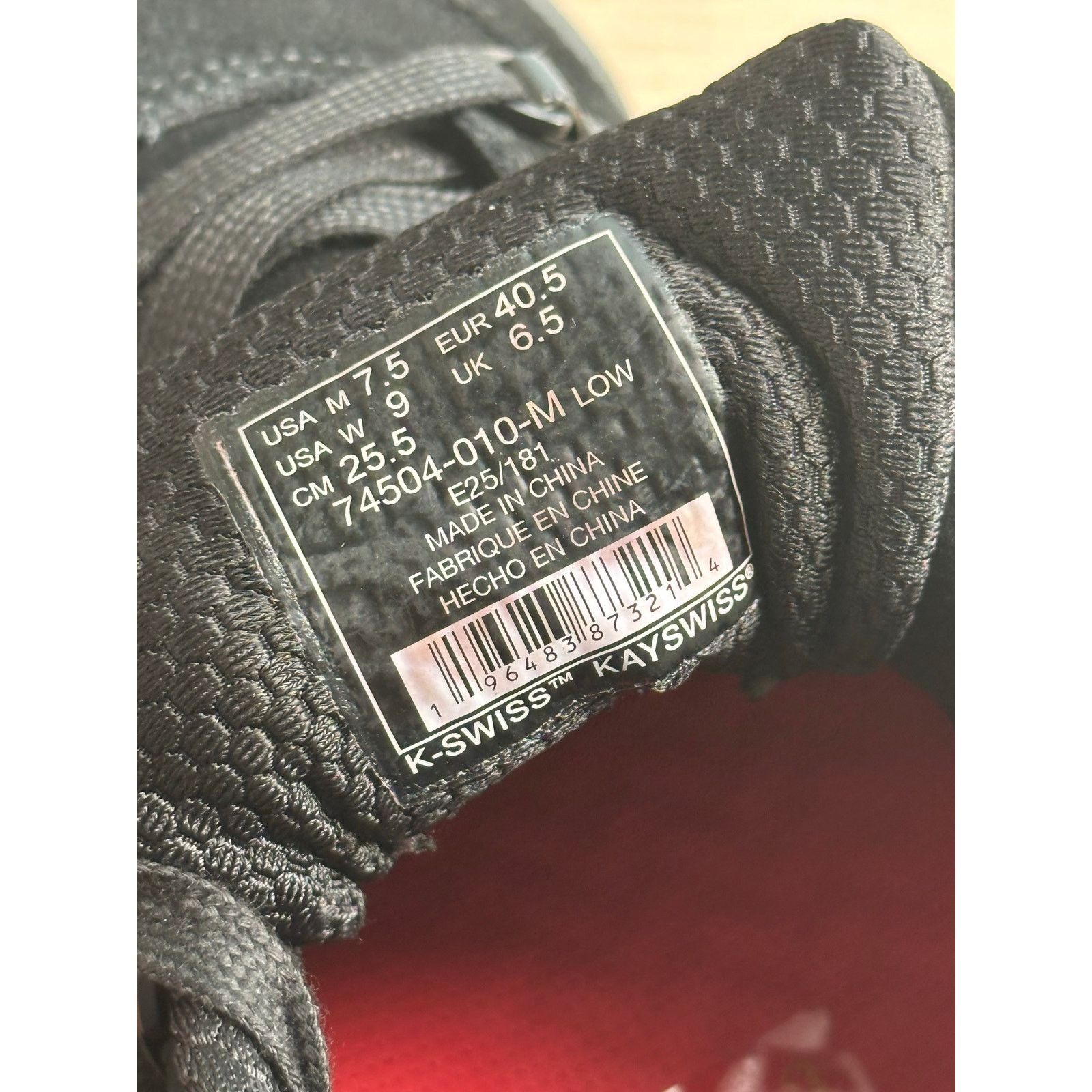 K-Swiss K-Swiss x Anwar Carrots SI-18 Black Sneaker - Size 7.5M Size US 7.5 / EU 40-41 - 9 Thumbnail