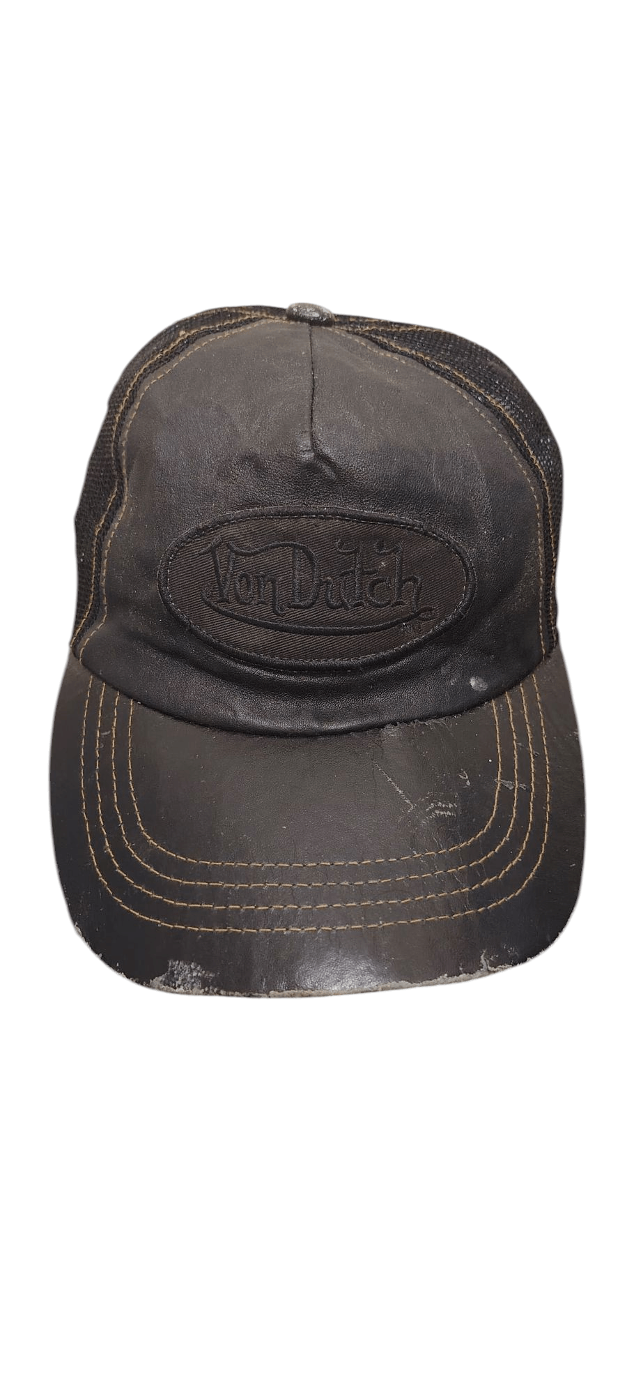 Designer × Japanese Brand × Von Dutch 💥Distressed💥Thrashed💥 Black Von Dutch Trucker Hat Size ONE SIZE - 2 Thumbnail