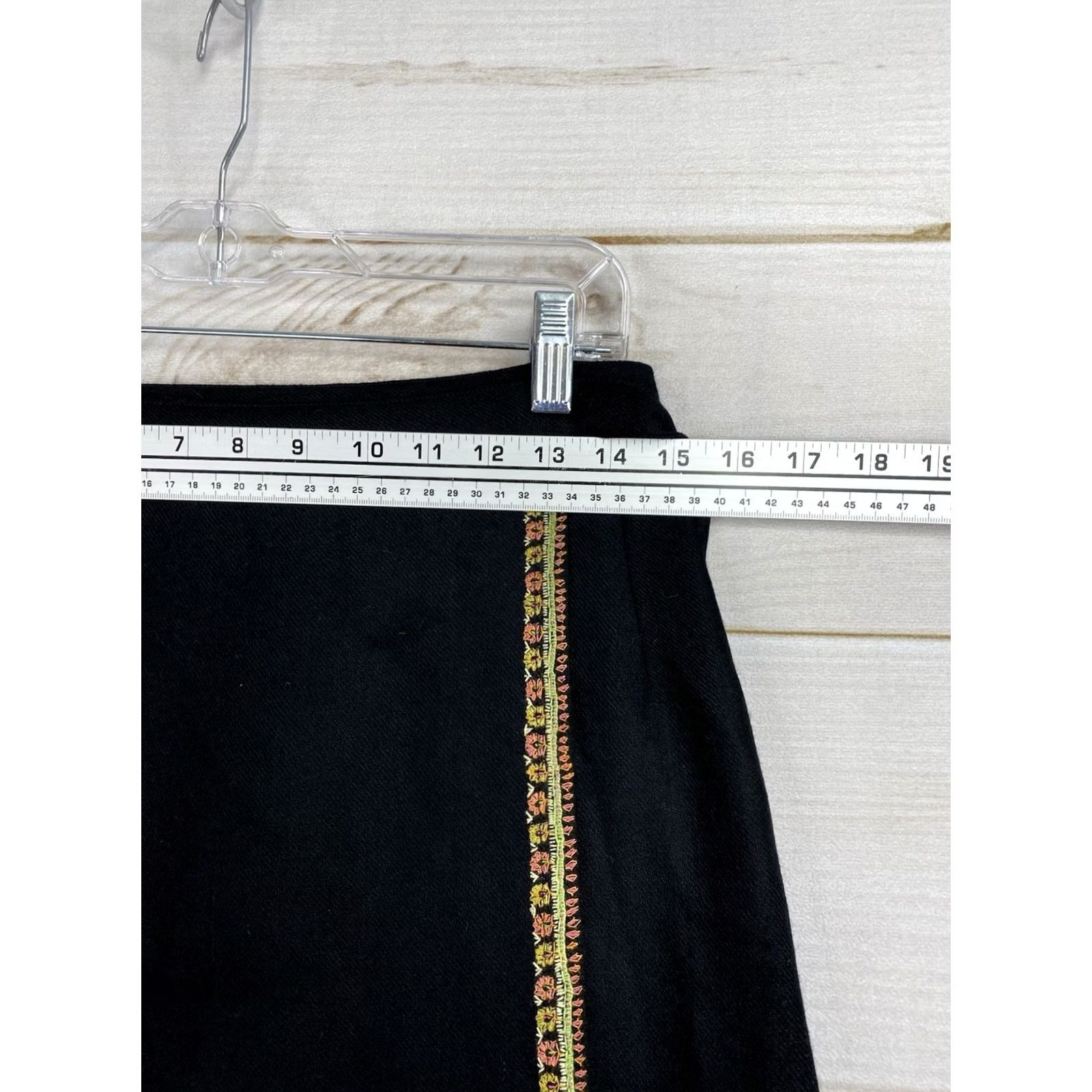 Vintage Tramp Skirt Wrap Black Floral Embroidered Lightweight Boho Indie Vintage No Size 32" / US 10 / IT 46 - 4 Thumbnail