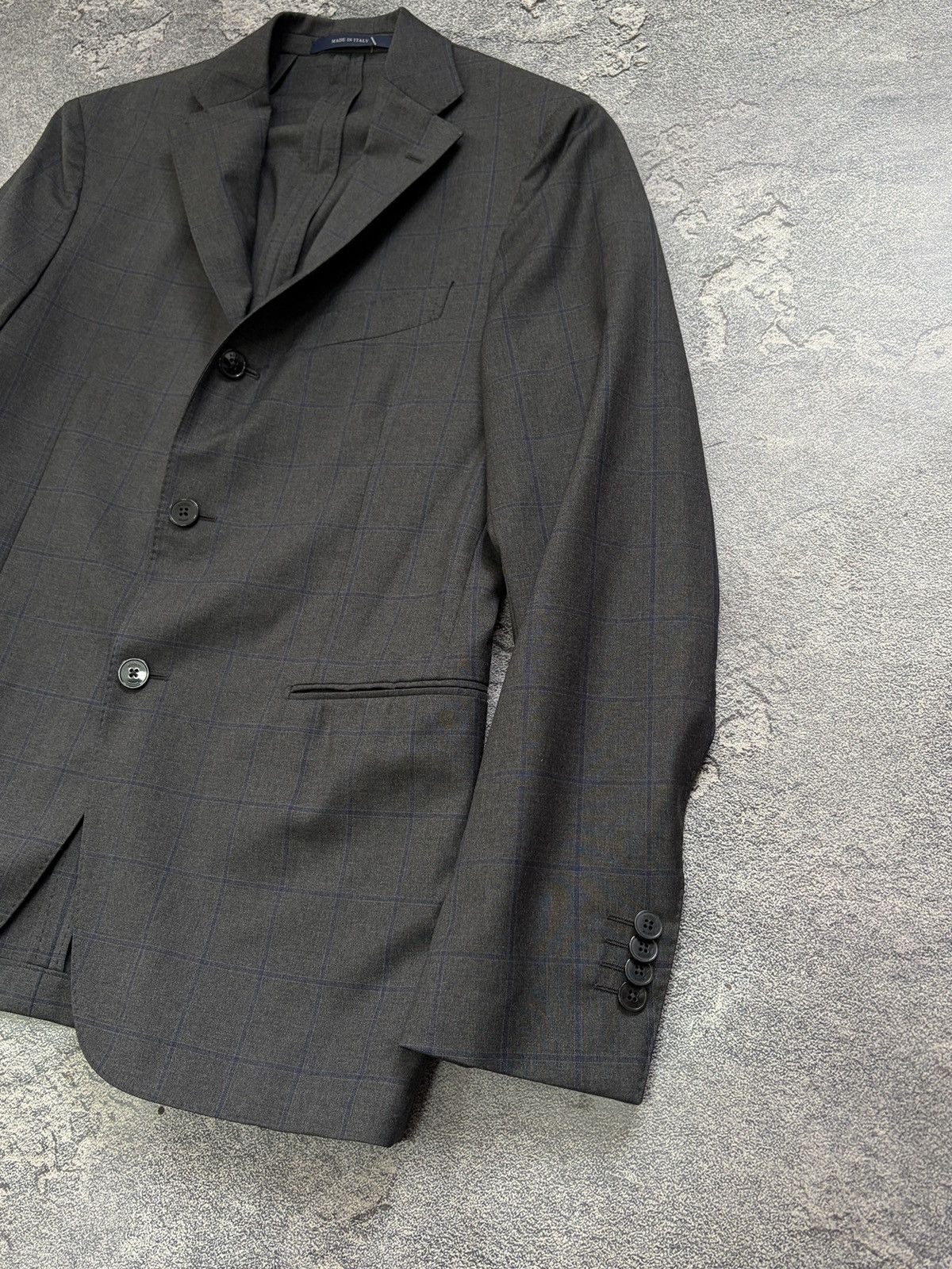 Boggi Boggi Milano x Reda Super 110s Grey Plaid Blazer 48 Size 38R - 11 Thumbnail