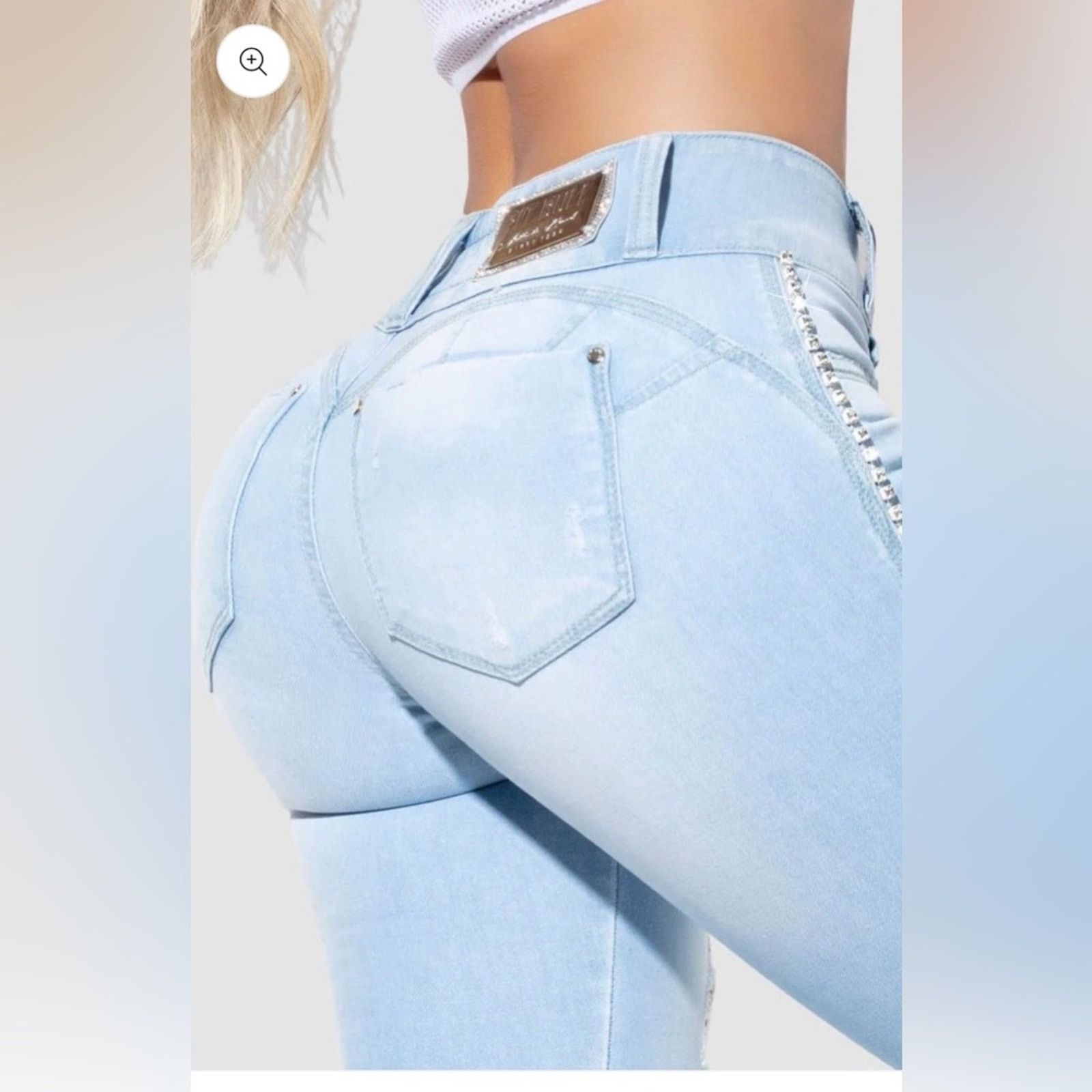 Other Pitbull High Waisted Light Wash Blue Ripped Distressed Jeans Size 23" - 9 Thumbnail