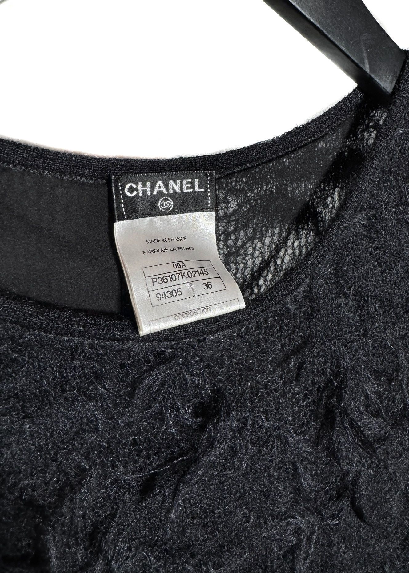 Chanel Chanel FW09 Black Mohair Blend Shift Dress w/ Fringed Shawl Size S / US 4 / IT 40 - 10 Thumbnail