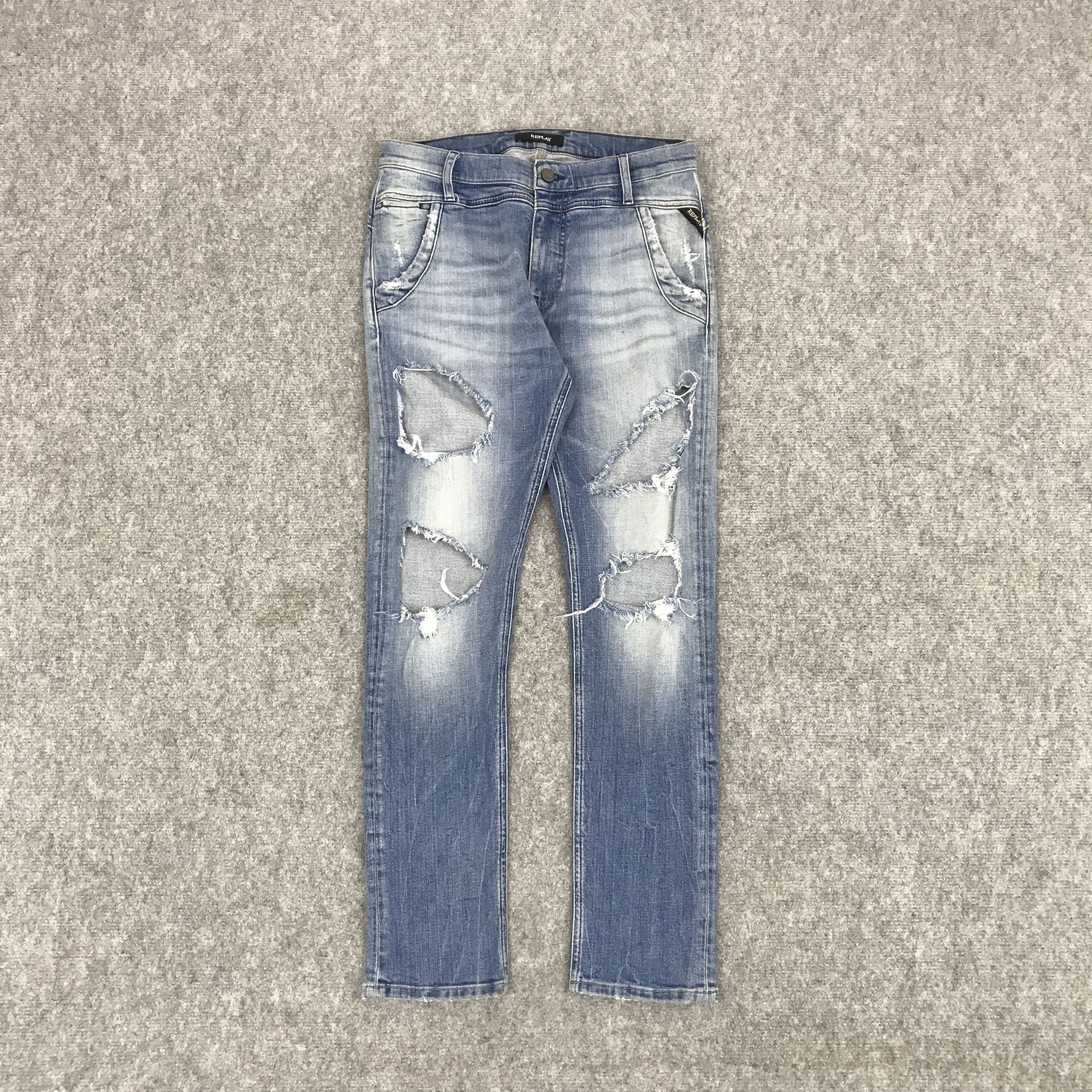 Replay REPLAY RIPPED DISTRESSED SKINNY JEANS PANTS Size US 27 - 1 Thumbnail