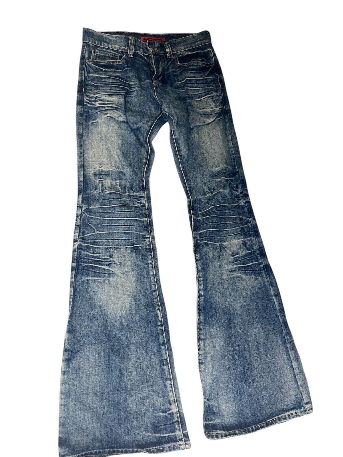 Jaded London Mid Blue Drift Flared Jeans Size US 30 / EU 46 - 3 Thumbnail