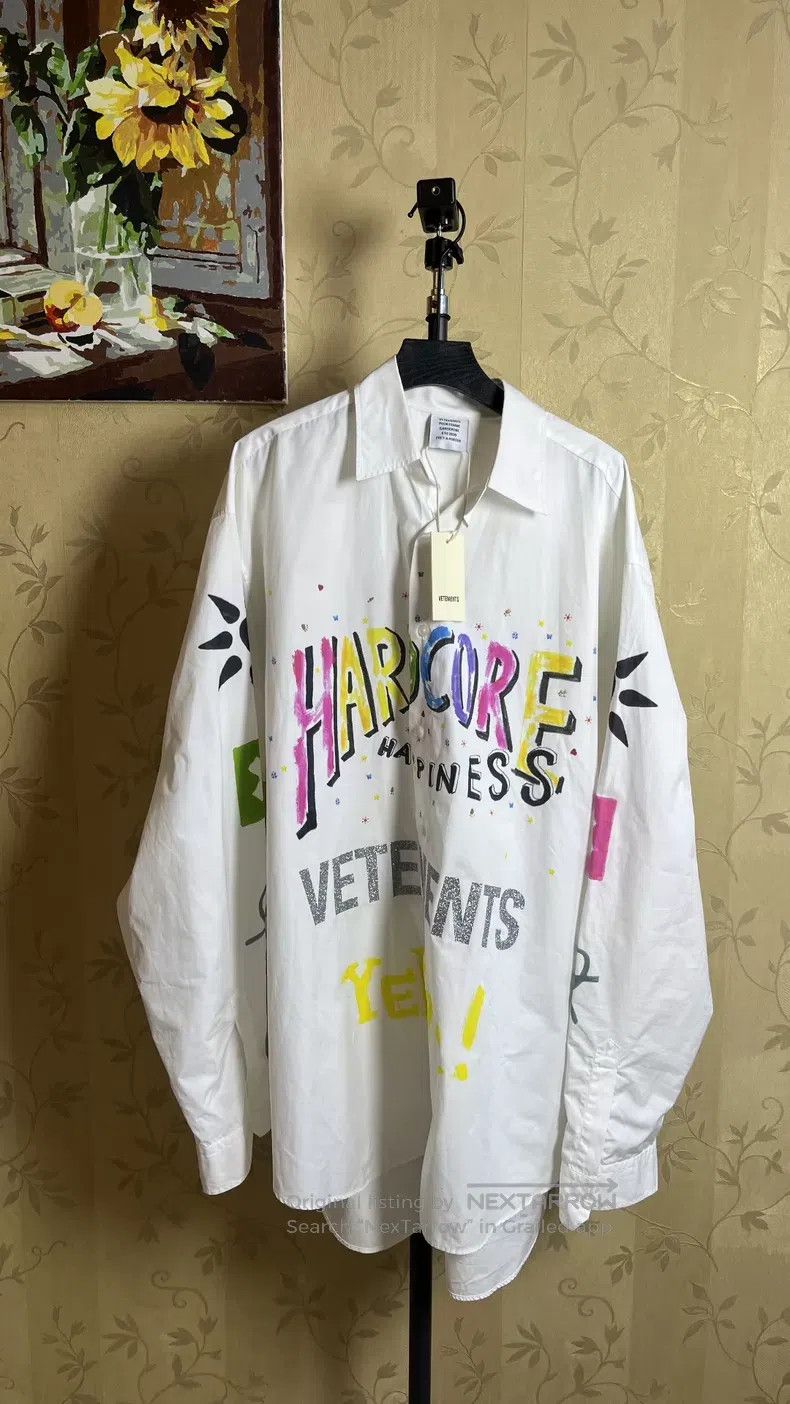 Vetements VETEMENTS White Graffiti Shirt Size US M / EU 48-50 / 2 - 1 Thumbnail