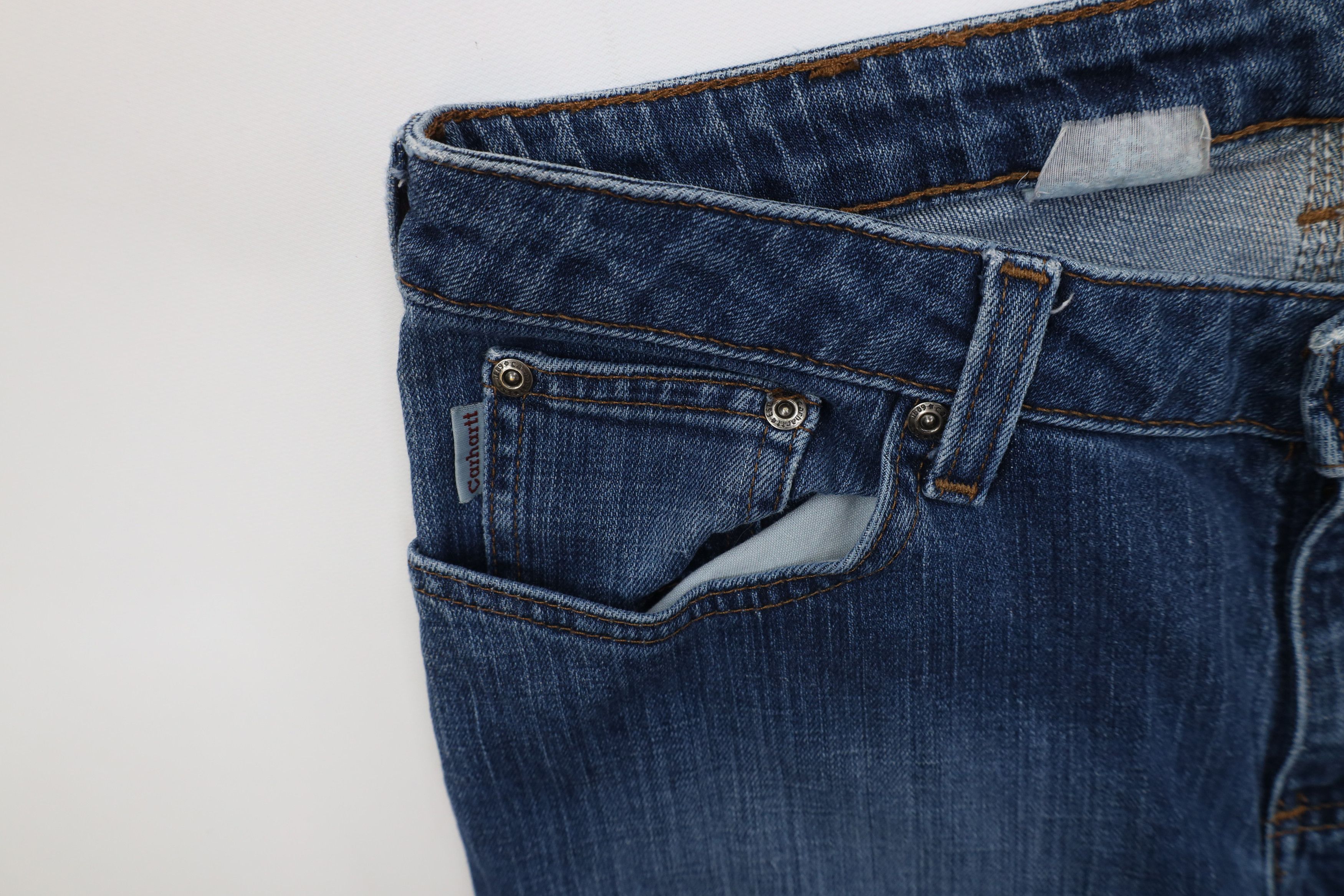 Carhartt Vintage Y2K Carhartt Spell Out Rhinestone Flared Denim Jeans Size 31" - 7 Thumbnail