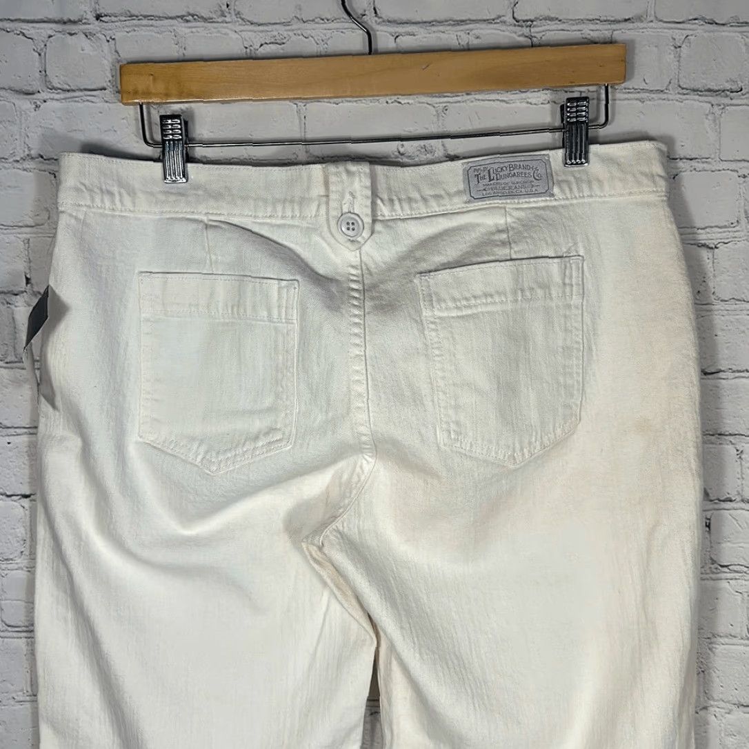 Lucky Brand VINTAGE Lucky Brand Women’s Concert Wide Leg Flared Jeans size 16/33 Beige Cream White 34” Inseam Womens Jeans Size 38" / US 16 / IT 52 - 7 Thumbnail