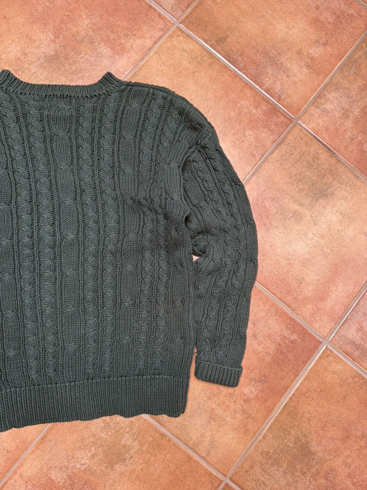 Gap Vintage Forest Green GAP Cable Knit Sweater Size US L / EU 52-54 / 3 - 7 Thumbnail