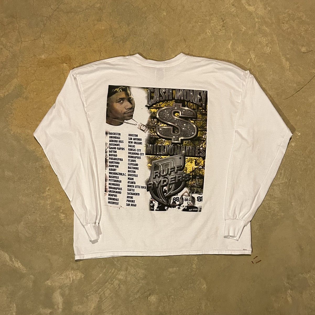 Rap Tees × Ruff Ryders × Vintage Crazy Vintage 90s Ruff Ryders Cash Money Records Rap Tee Size US XXL / EU 58 / 5 - 4 Thumbnail