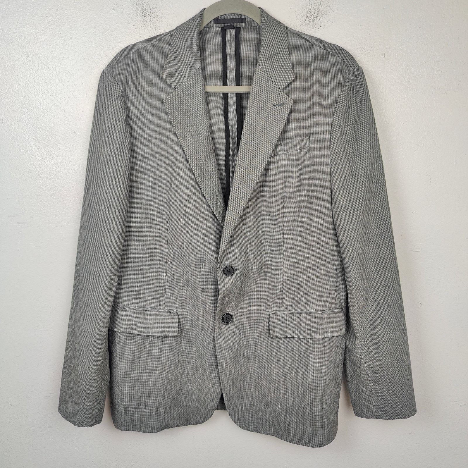 Allsaints AllSaints Chiltern Blazer Men 38 Gray Mini Houndstooth Size 38R - 1 Thumbnail