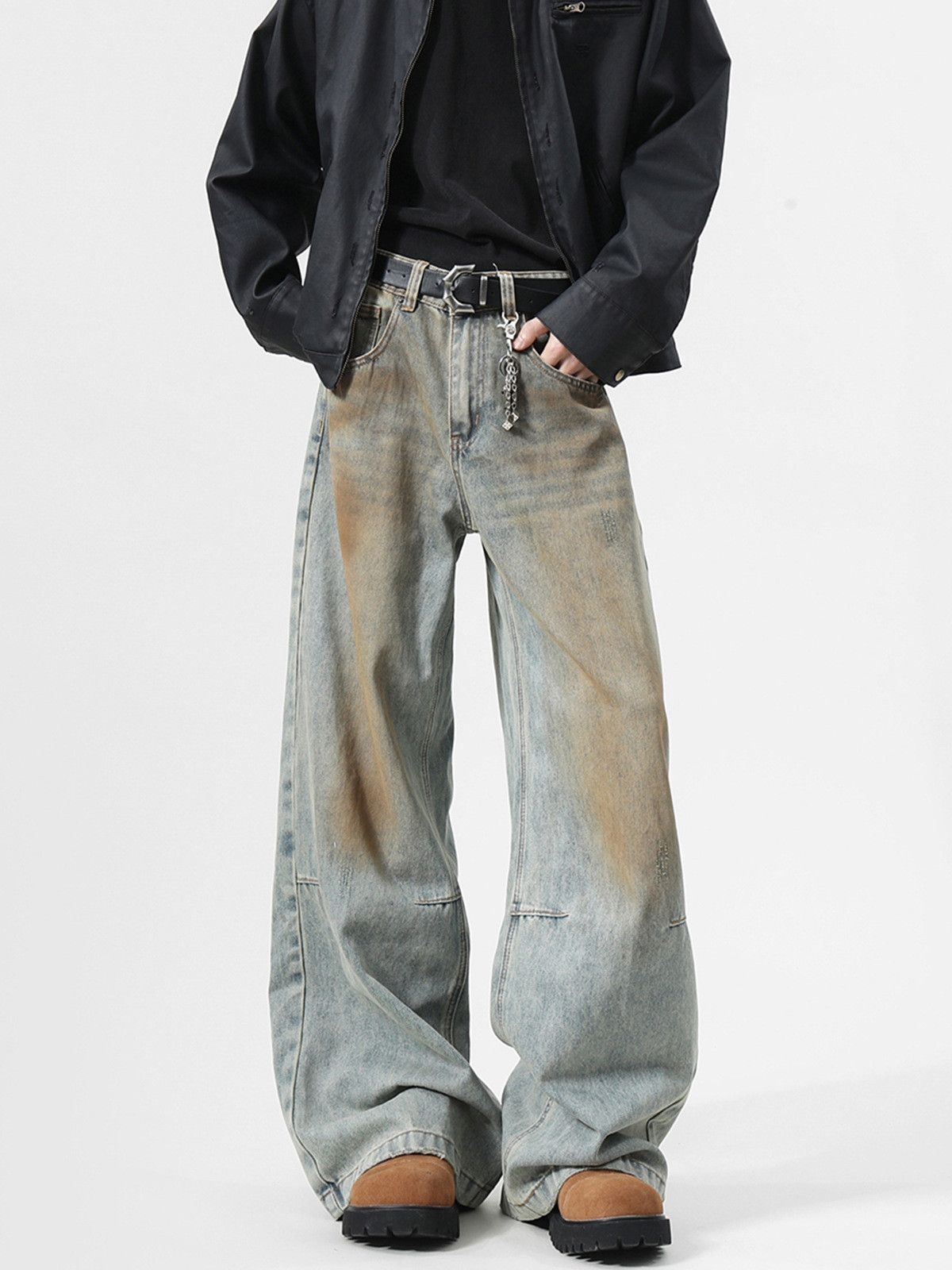 Vintage Men's American High-Street Style Distressed Wide-Leg Jeans Size US 32 / EU 48 - 2 Thumbnail