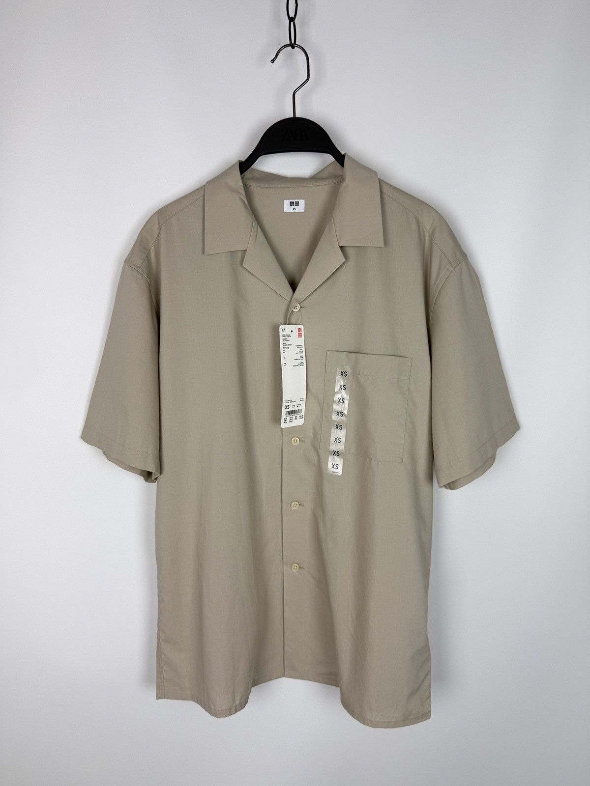 Uniqlo Uniqlo Beige Open Collar Short Sleeve Shirt XS/S Size US XS / EU 42 / 0 - 1 Thumbnail