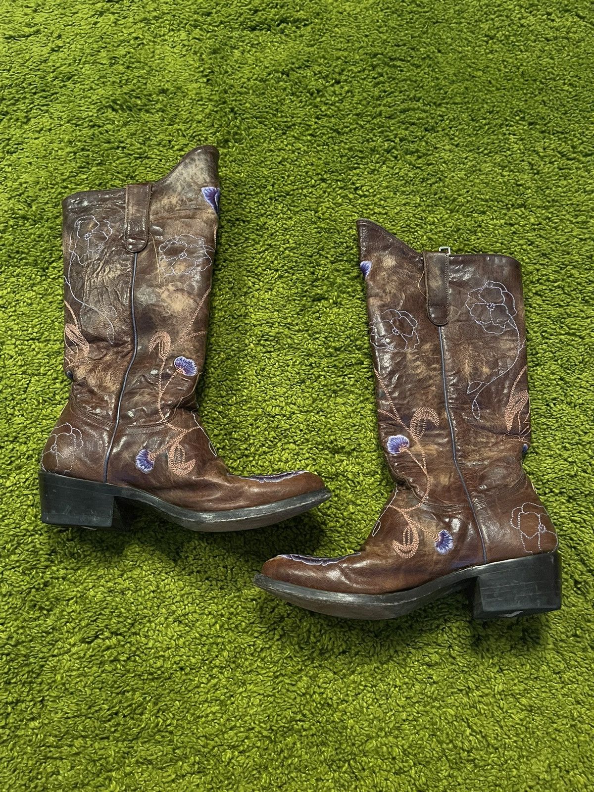 Cowboy Equipment × Genuine Leather × Old Gringo Old Gringo western cowboy floral embroidered boots Size US 8 / IT 38 - 3 Thumbnail