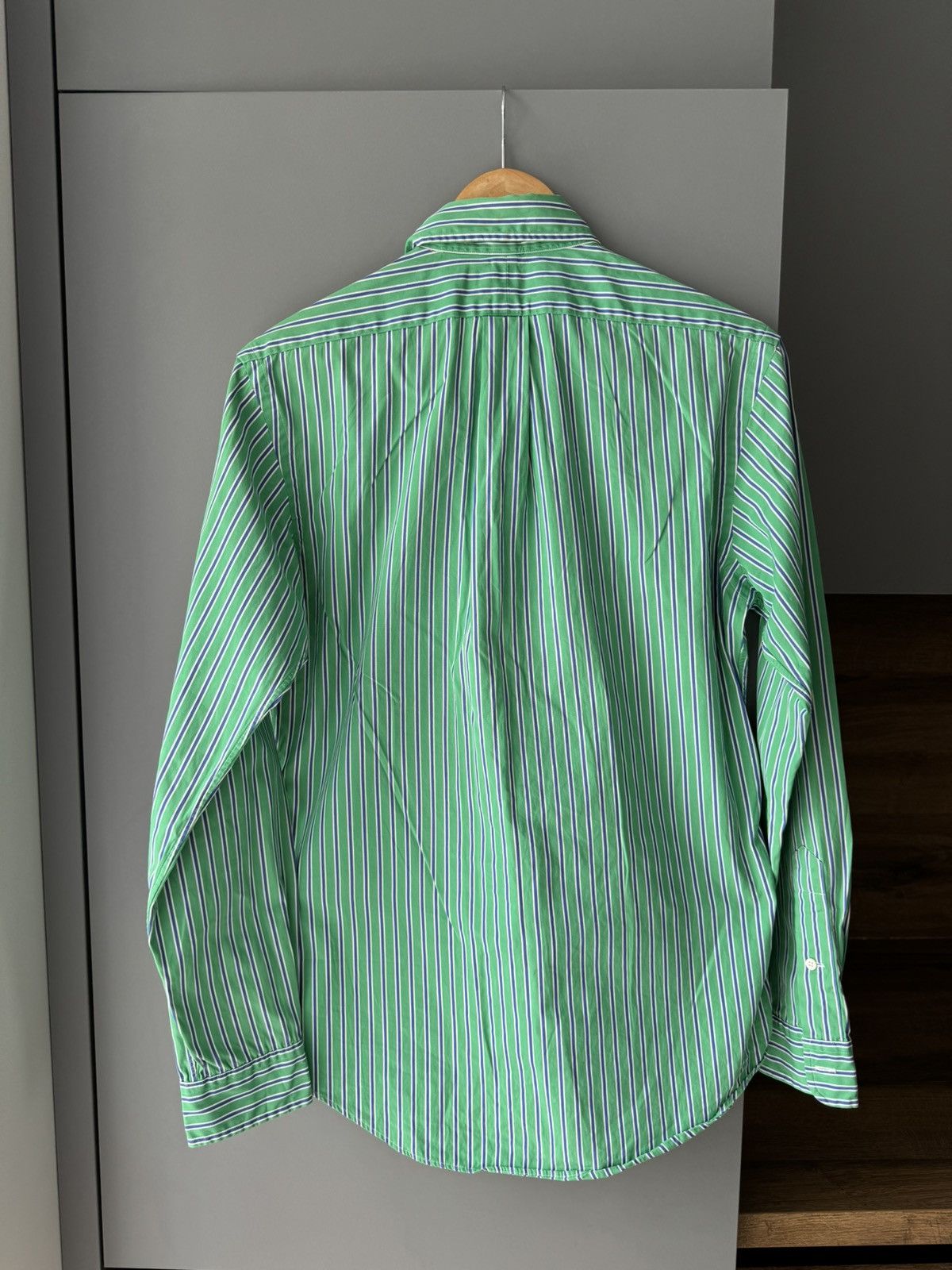 Polo Ralph Lauren × Vintage Polo Ralph Lauren Striped Classic Fit White Green Shirt Size US L / EU 52-54 / 3 - 2 Thumbnail