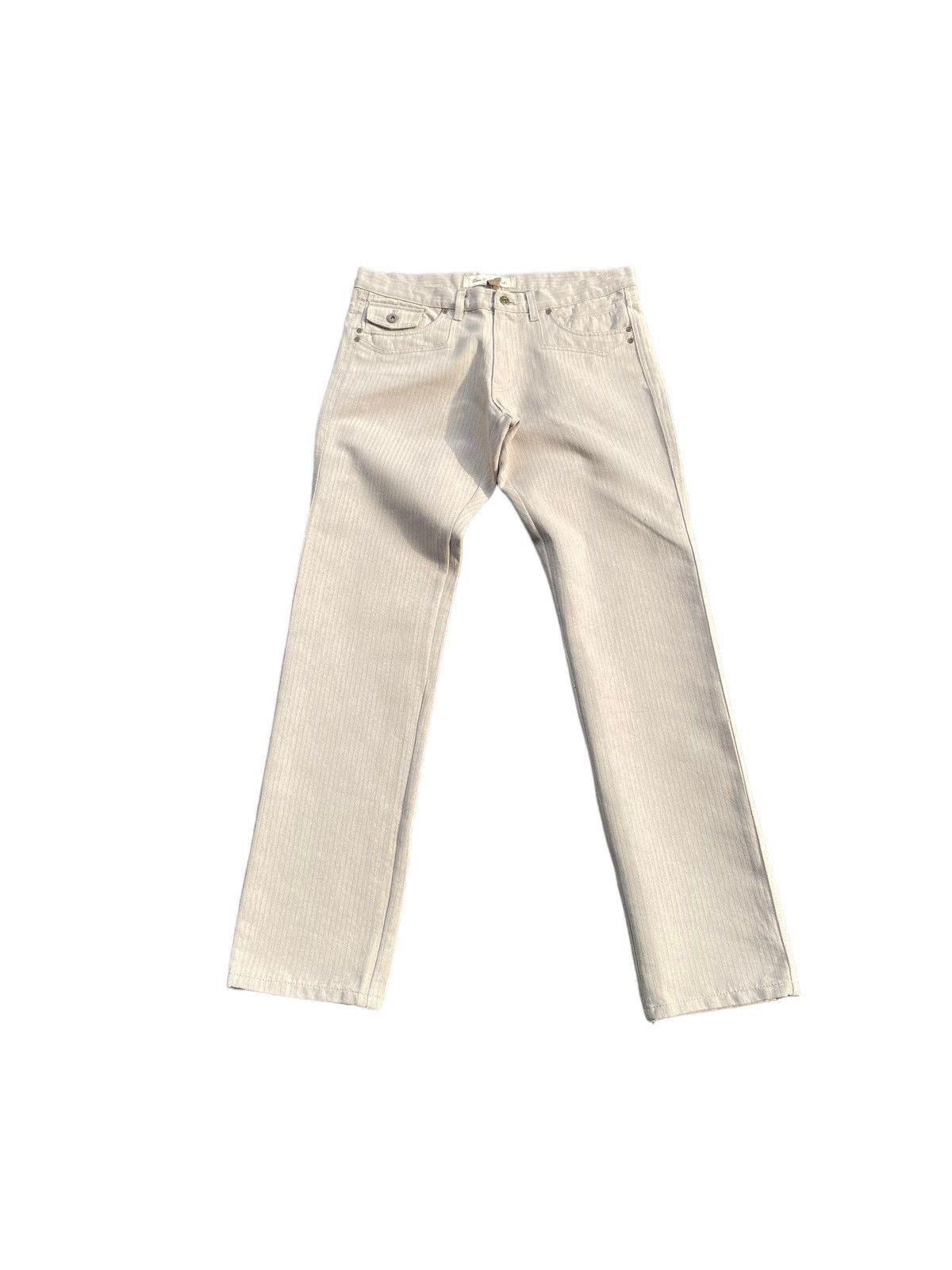 image of If Six Was Nine x Le Grande Bleu L G B Deux Concept Labo Herringbone Twill Denim in Beige (Size 35)