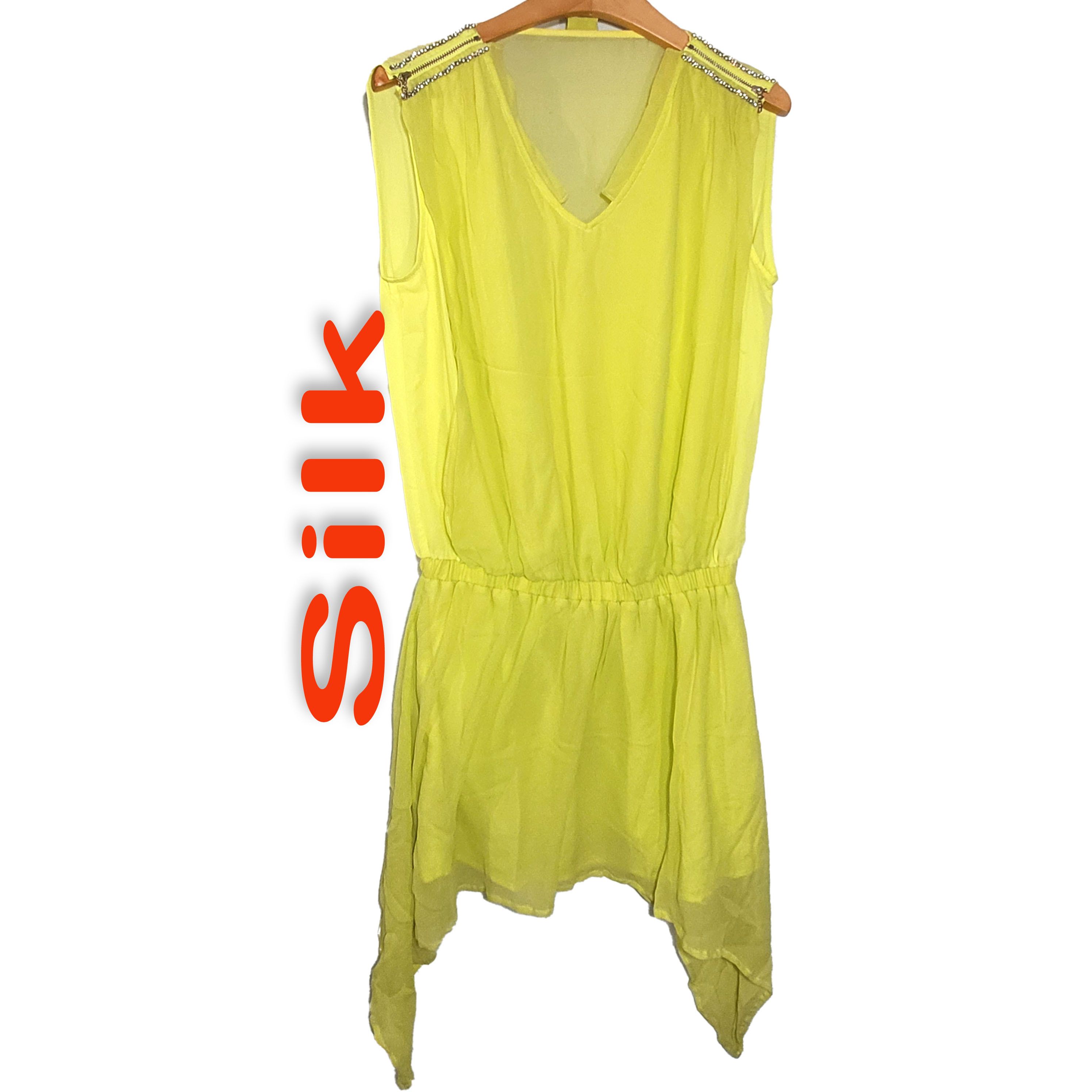 Other Women's 100% Silk Size M Short Sleeve Dress SDK356 Size M / US 6-8 / IT 42-44 - 1 Thumbnail