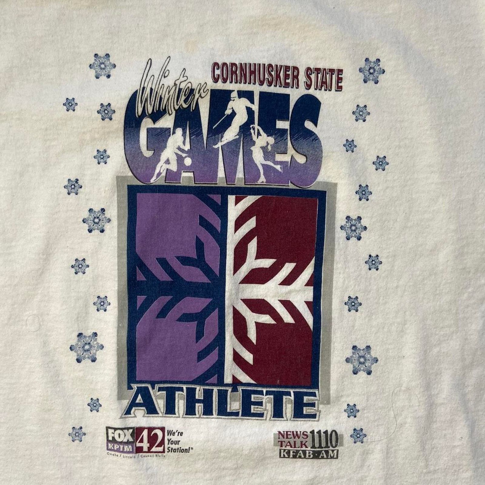 Fruit Of The Loom 90s white nebraska tee shirt Size US XL / EU 56 / 4 - 3 Thumbnail