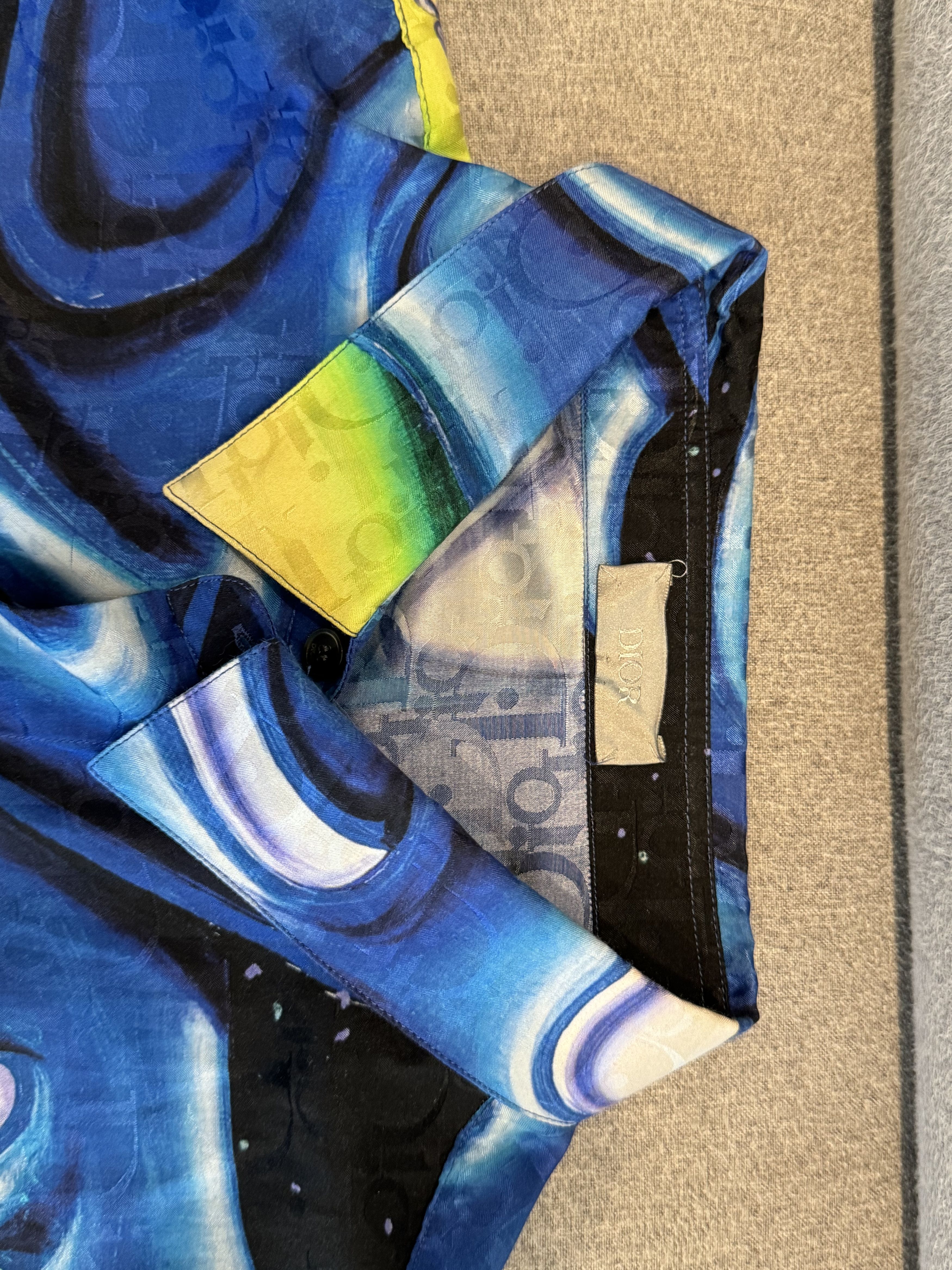 Dior Dior Kenny Scharf Oblique Logo Silk Shirt Size US XS / EU 42 / 0 - 5 Thumbnail