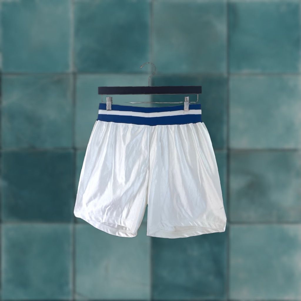 Vintage vintage don alleson basketball shorts mens L white 90s USA deadstock NWOT athletic drawstring waist 6” inseam Made in USA Womens? Wait. End. Size US 33 - 1 Thumbnail