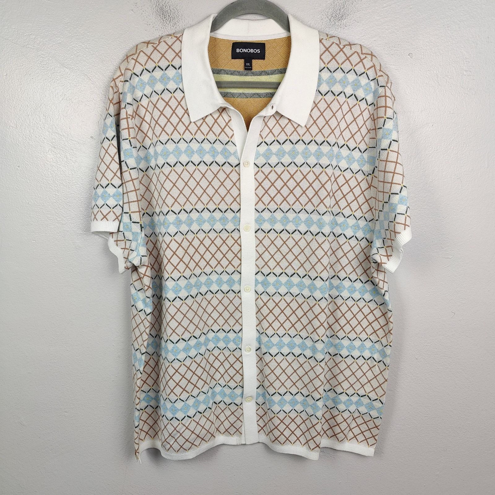Bonobos Bonobos Knit Sweater Shirt Mens XXL Blue White Geometric Size US XXL / EU 58 / 5 - 2 Thumbnail
