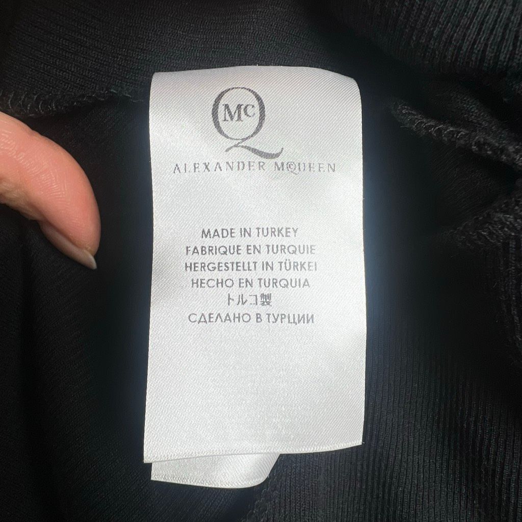 McQ Alexander McQueen Alexander McQueen McQ Black Ribbed Wool Bland Draped Midi Dress Size M (049) Size M / US 6-8 / IT 42-44 - 12 Thumbnail