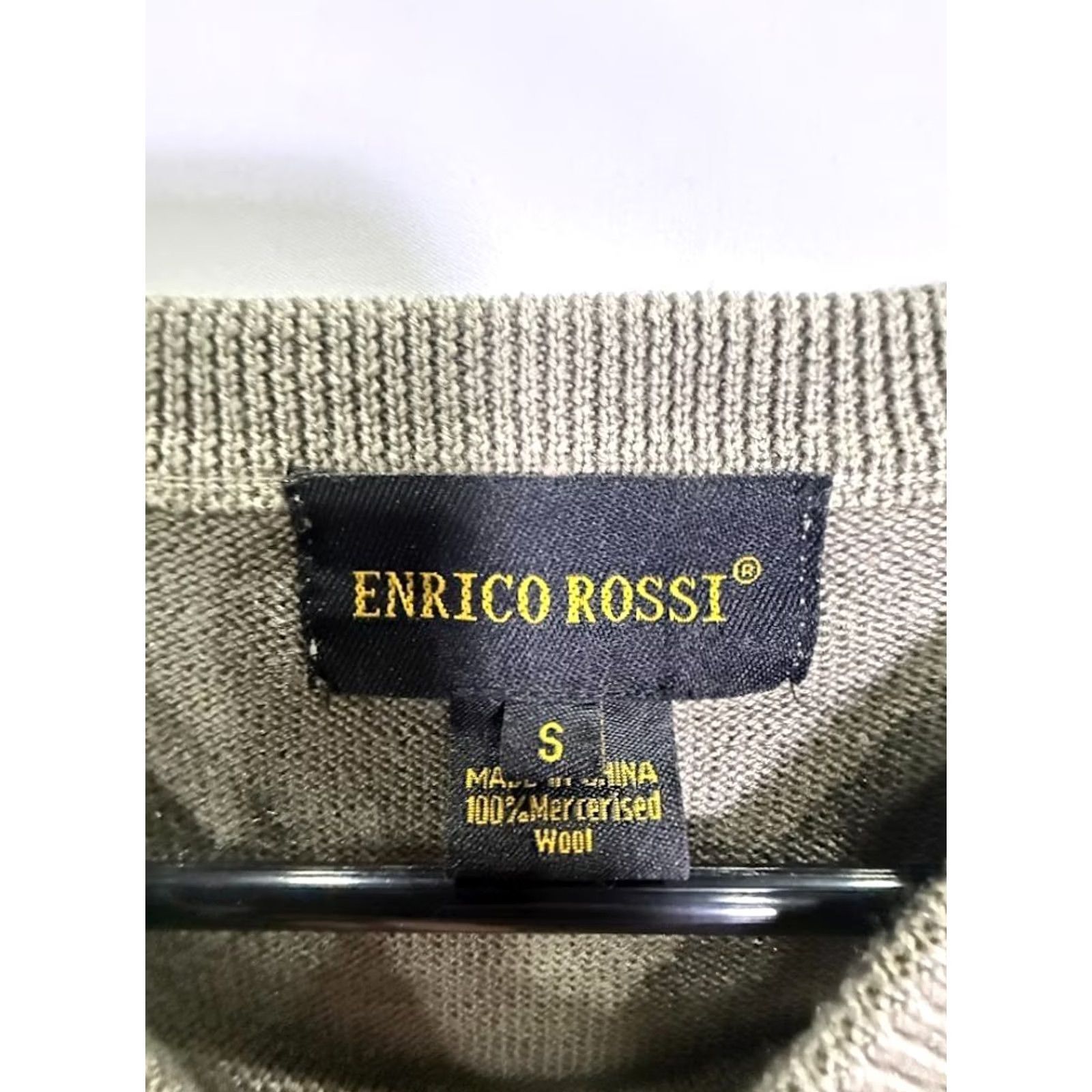 Vintage VINTAGE Enrico Rossi Sweater Mens S Tan 100% Merino Wool Crewneck Diamond Pattern Knit Pullover Winter Fall Mens Size US S / EU 44-46 / 1 - 3 Thumbnail