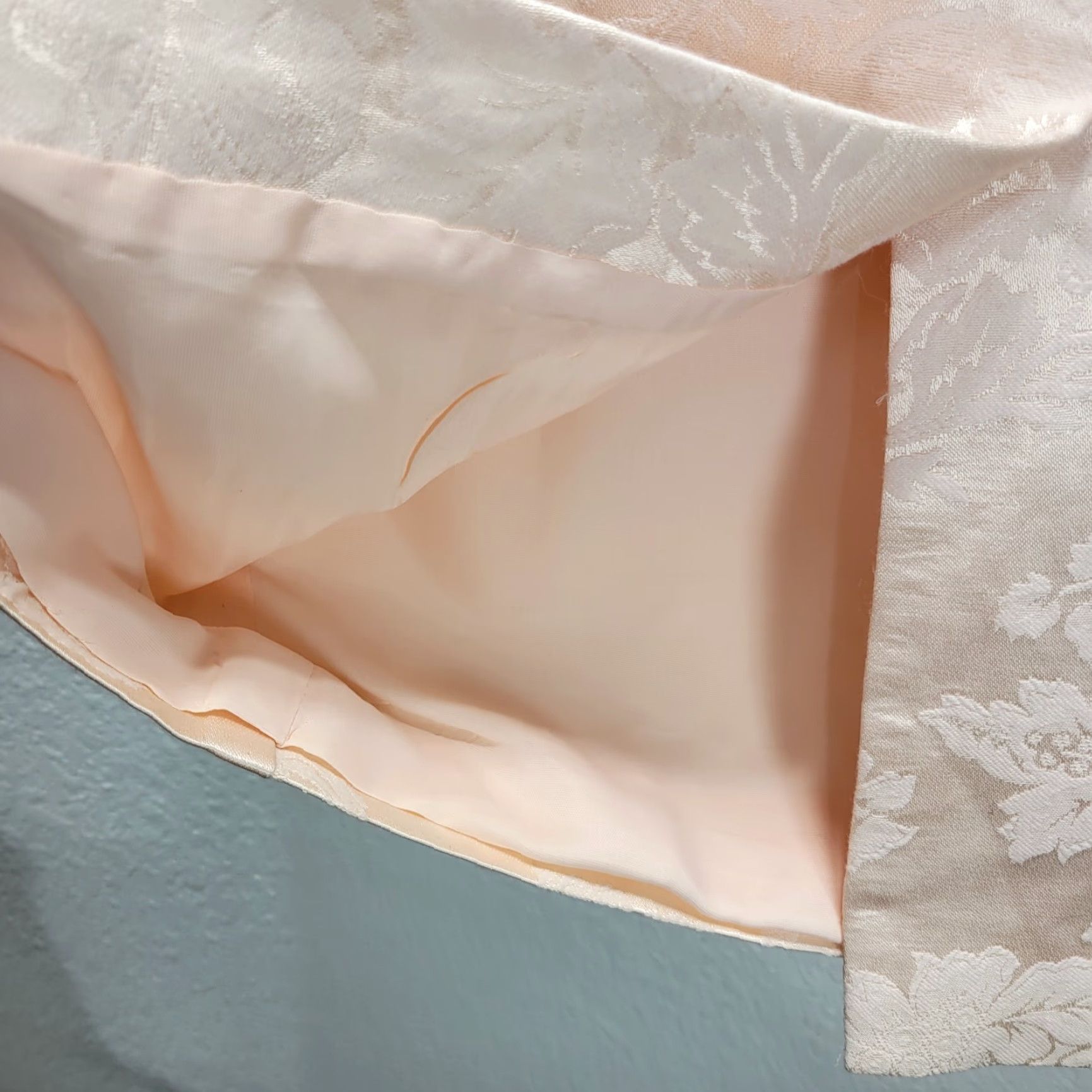 Vintage Vtg Scott McClintock Peach Floral Brocade Skirt Straight Pencil Back Slit Sz 4 Orange Eveningwear Cotton Blend, Cocktail, 90s Womens Size 27" / US 4 / IT 40 - 5 Thumbnail
