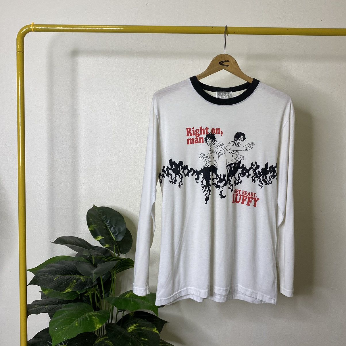 Anime × One Piece × Vintage Vintage 1990s One Piece Luffy Japanese Manga Series LS Tee Size US M / EU 48-50 / 2 - 1 Thumbnail