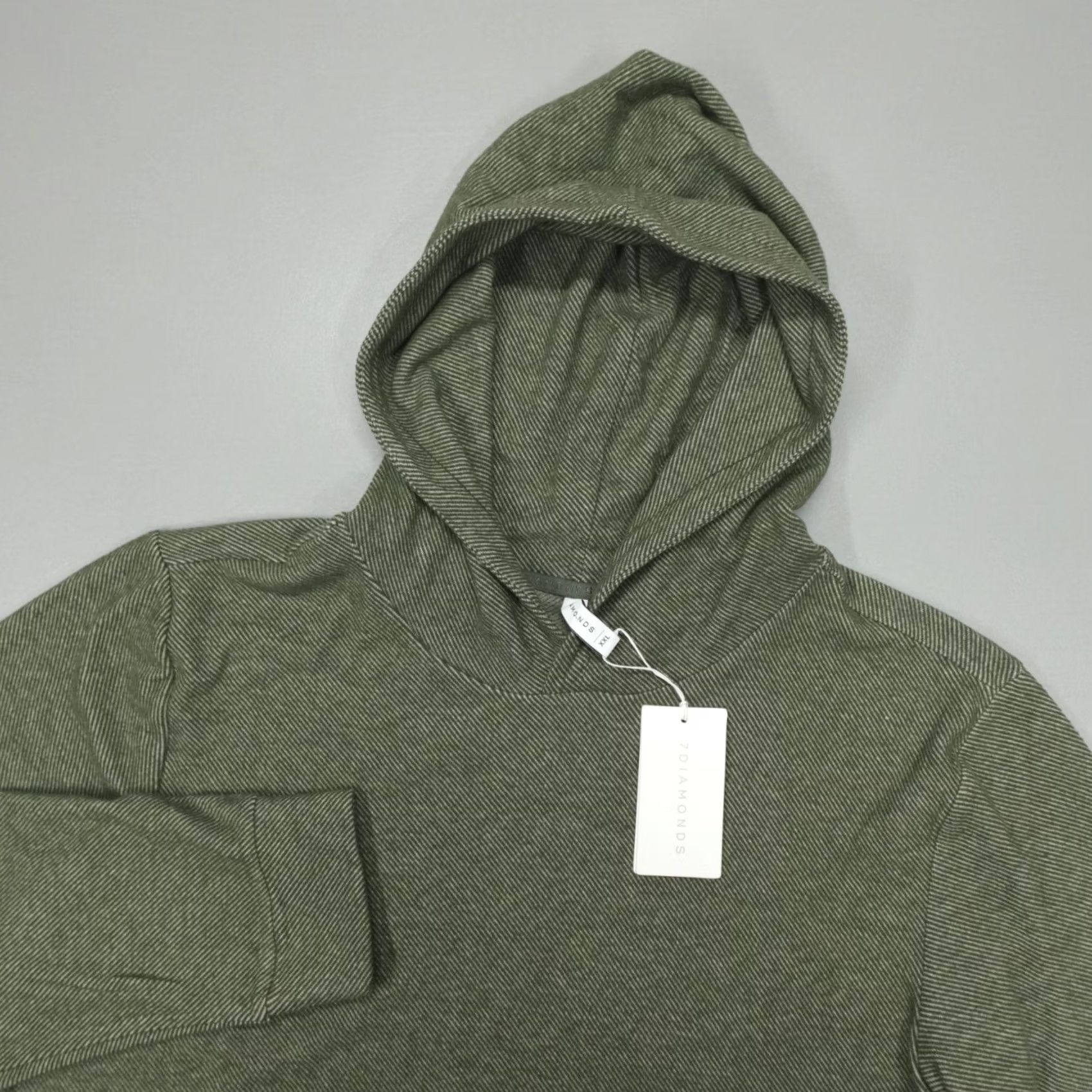 Vintage 7 Diamonds Generation Hoodie Men's Size 2XL Olive Striped Double-Knit Weave Shirt Size US XXL / EU 58 / 5 - 2 Thumbnail