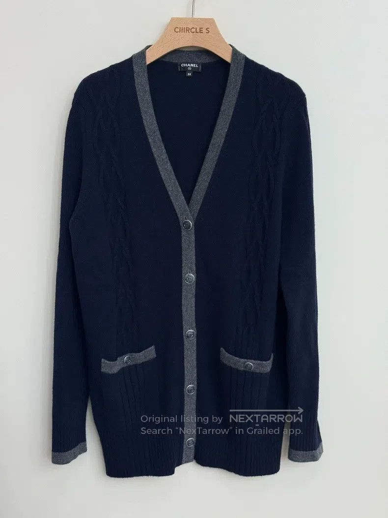 Chanel Dark blue and grey edges coat