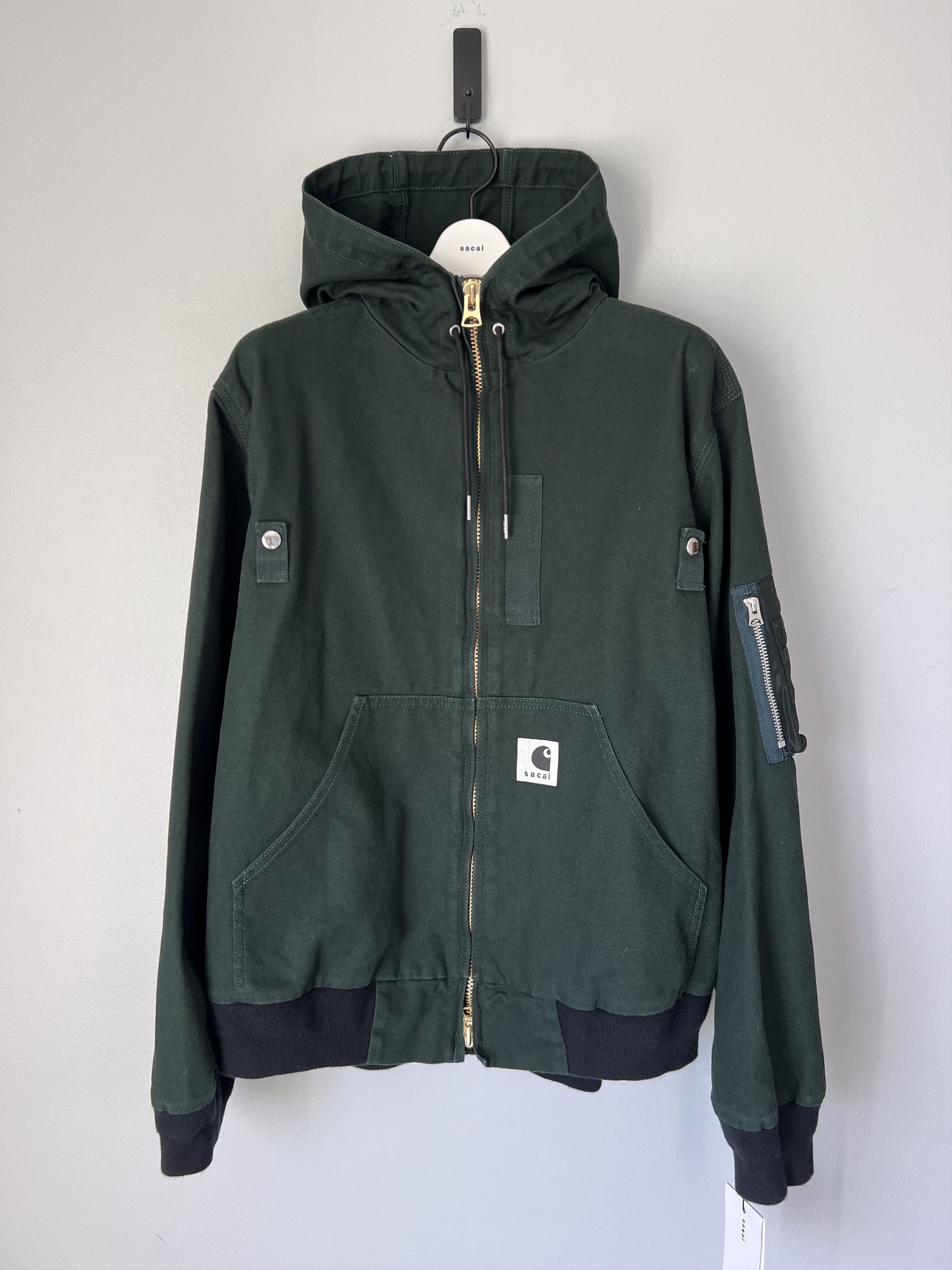 Carhartt × Sacai Sacai Carhartt WIP Washed Duck Hooded Jacket in