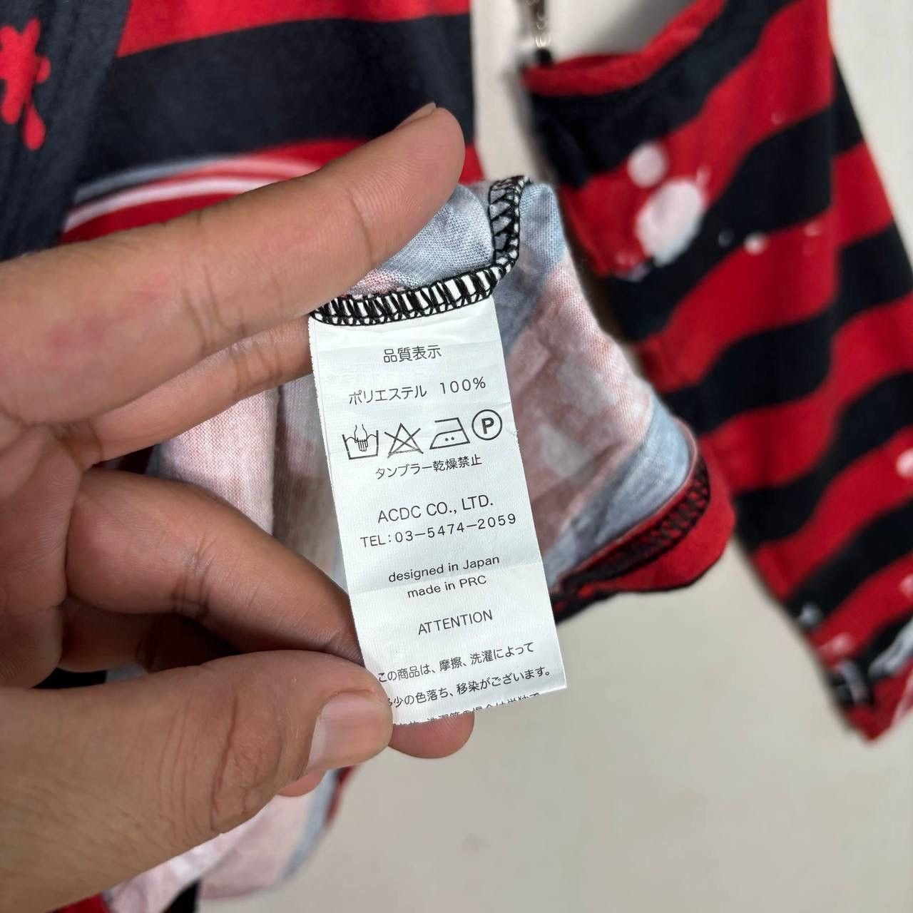 Japanese Brand ACDC RAG x Gloomy Bear Harajuku Punk Striped Asymmetric Top Size US S / EU 44-46 / 1 - 5 Thumbnail