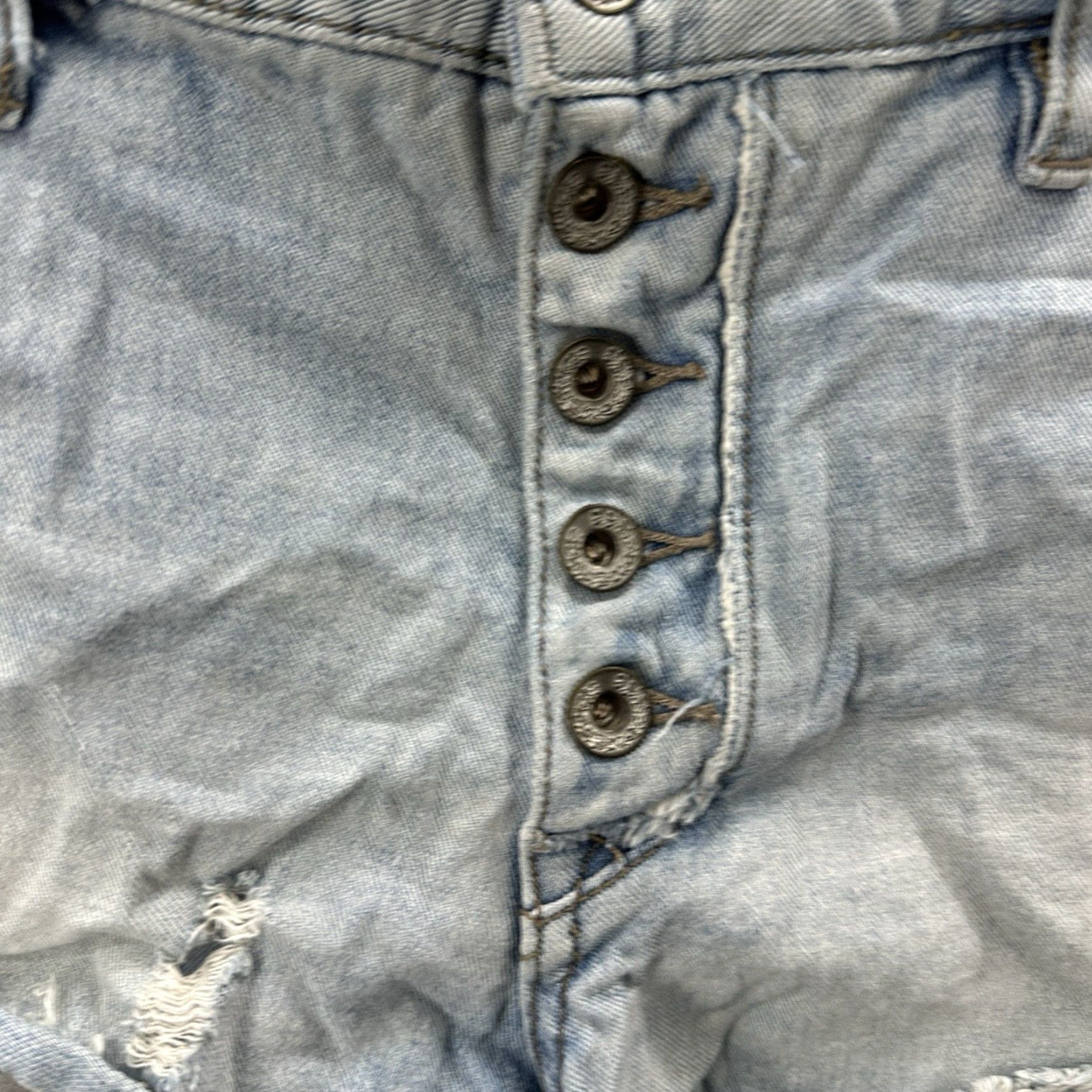Free People Free People Denim Shorts Womens 27 Shortie Button Fly Boho y2k Blue Size 27" / US 4 / IT 40 - 4 Thumbnail