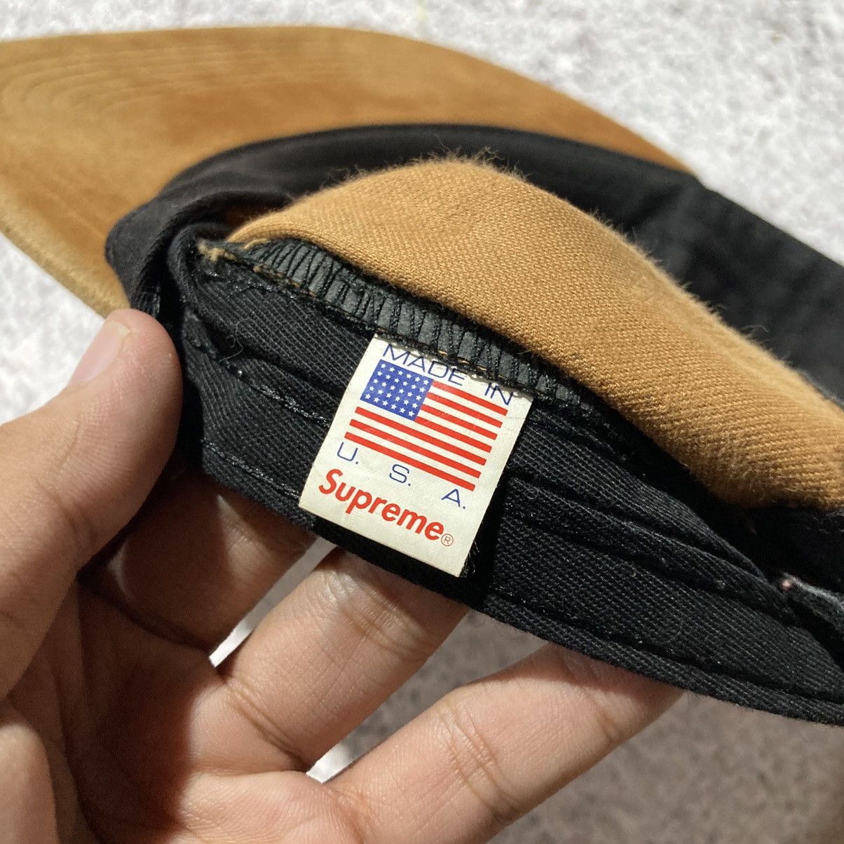 Supreme Supreme Box Logo Velvet Camp Cap Brown Tan Size ONE SIZE - 7 Thumbnail
