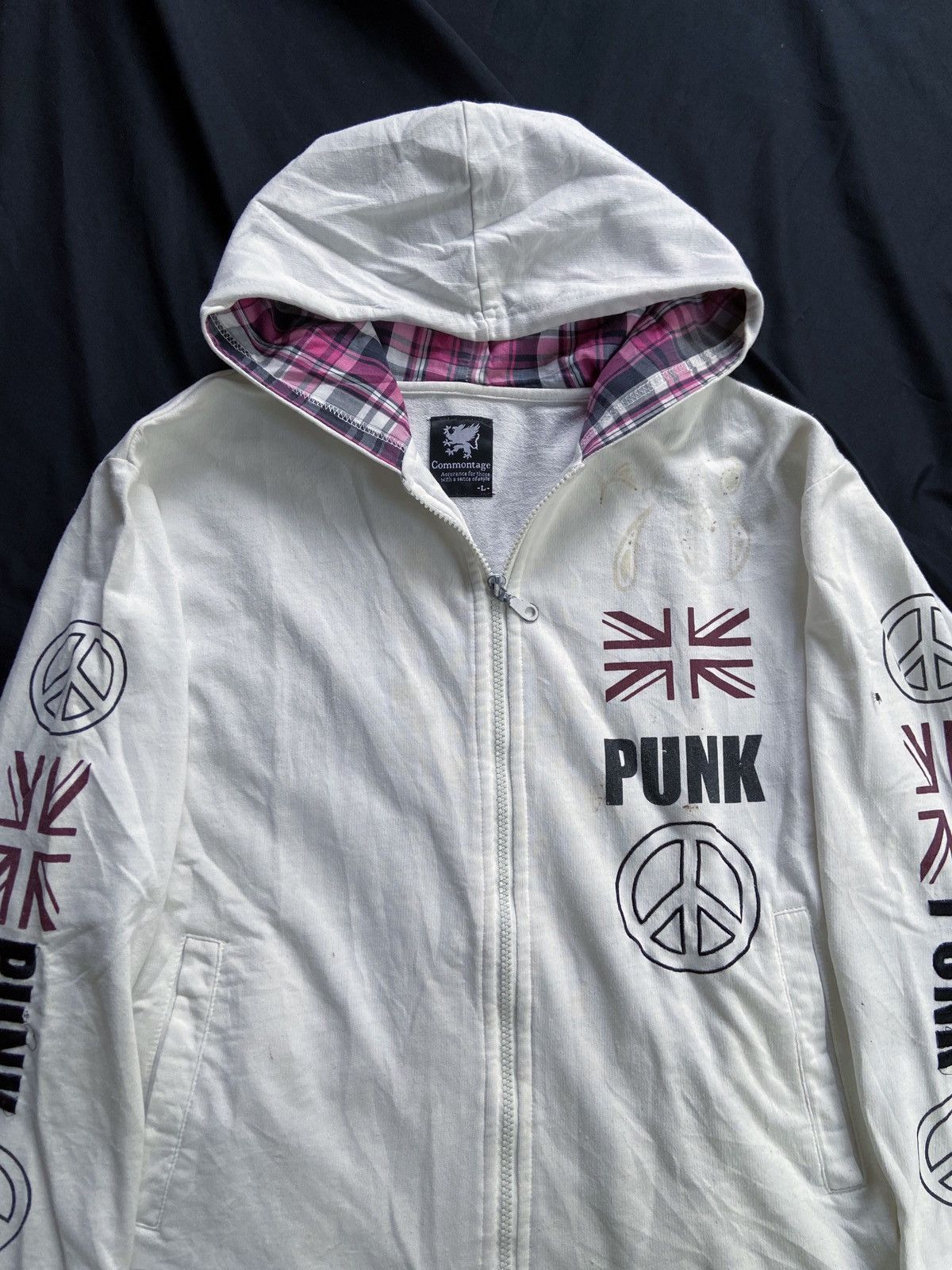 Japanese Brand COMMONTAGE PUNK 76 TRASHED ZIP HOODIE Size US M / EU 48-50 / 2 - 6 Thumbnail