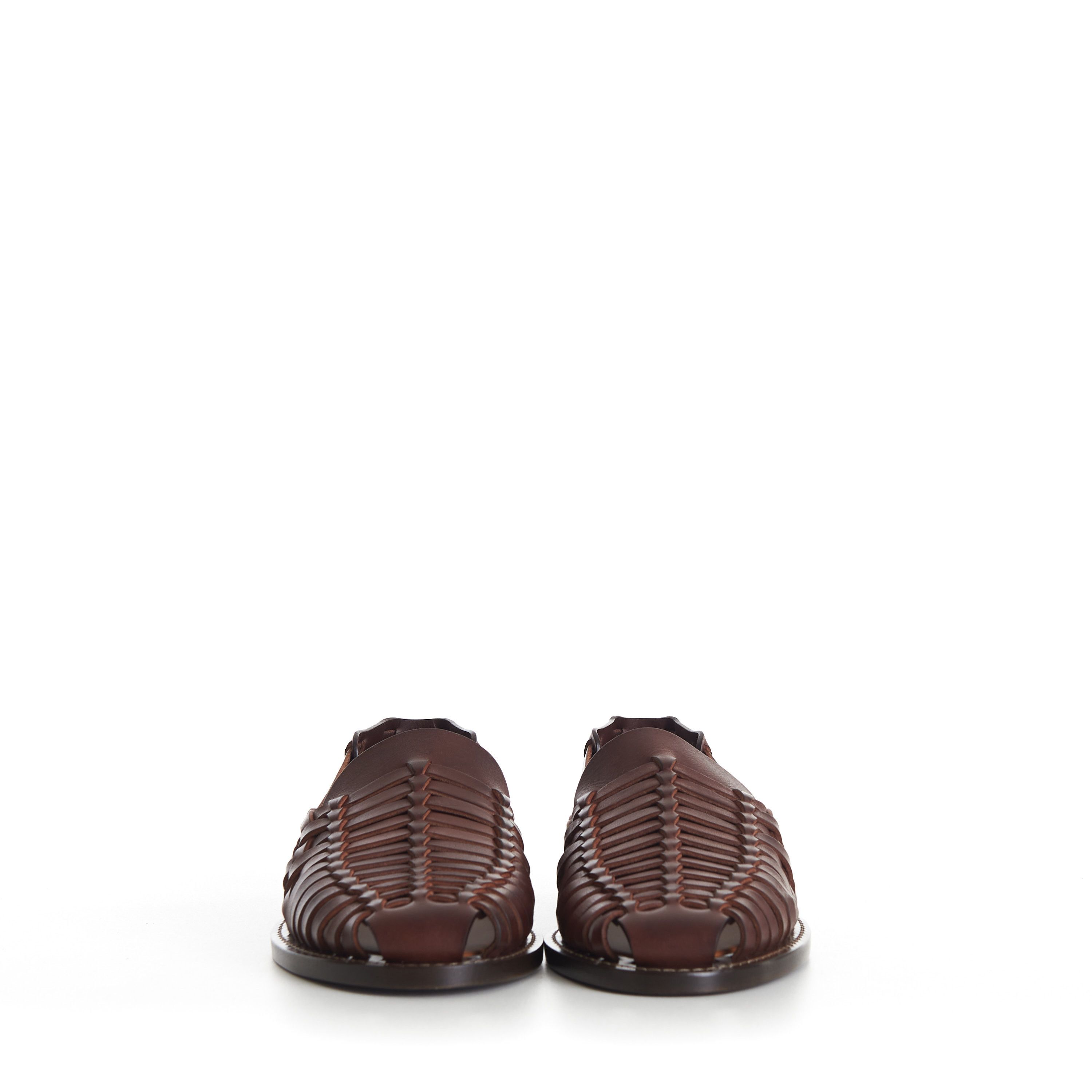 Brunello Cucinelli Brown Woven Sandals Loafers - Calfskin Leather Size US 10.5 / EU 43-44 - 3 Thumbnail