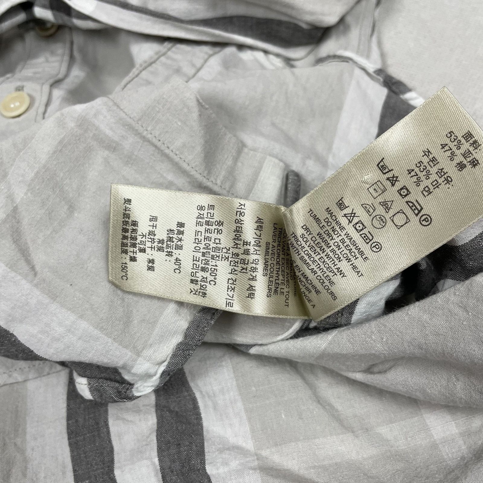 Burberry Burberry Brit Men's Gray Plaid Collared Long Sleeve Shirt XS Size US XS / EU 42 / 0 - 10 Thumbnail