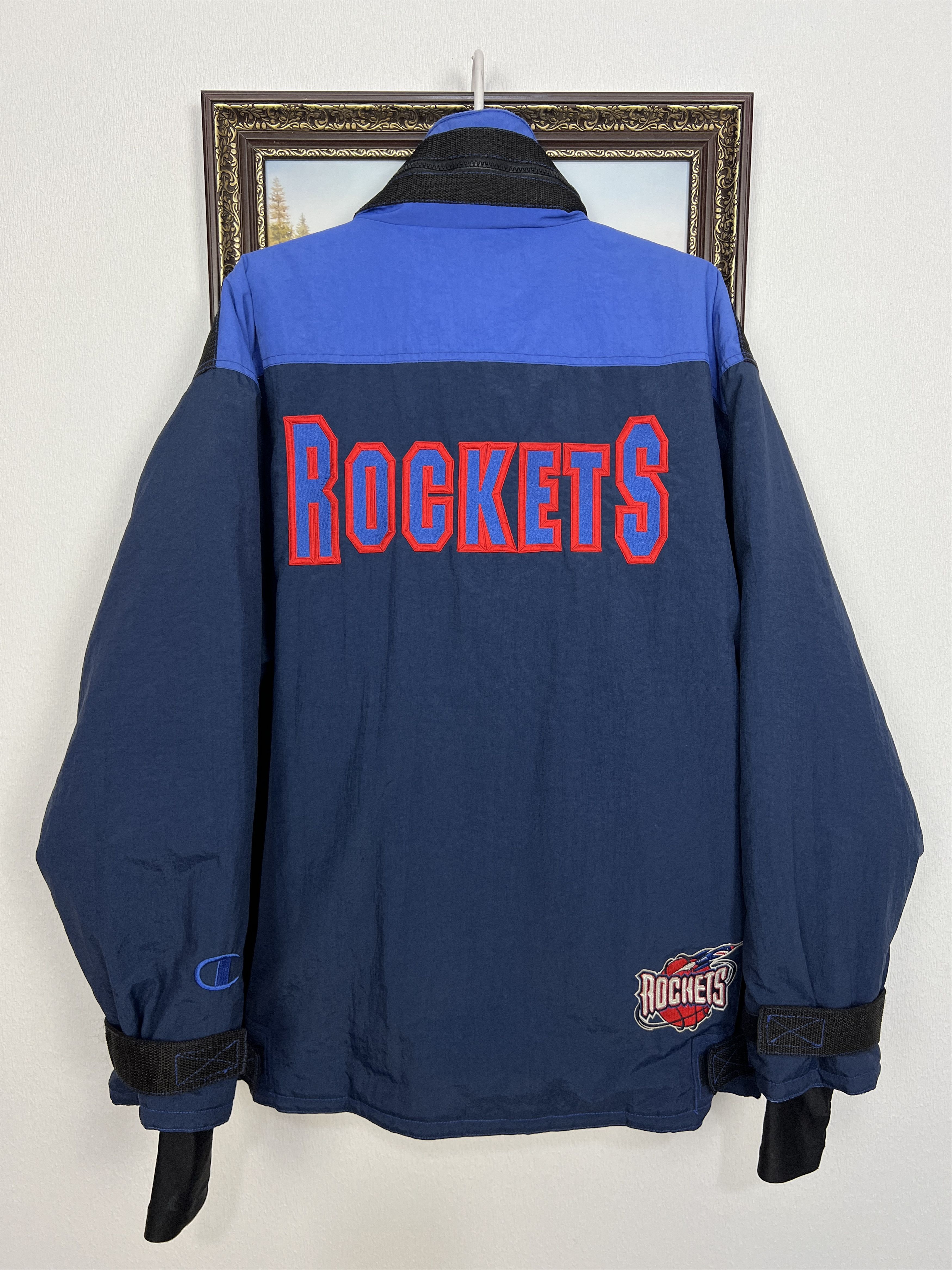 Champion Vintage 90's Houston Rockets NBA Hooded Jacket Bomber Rare ...