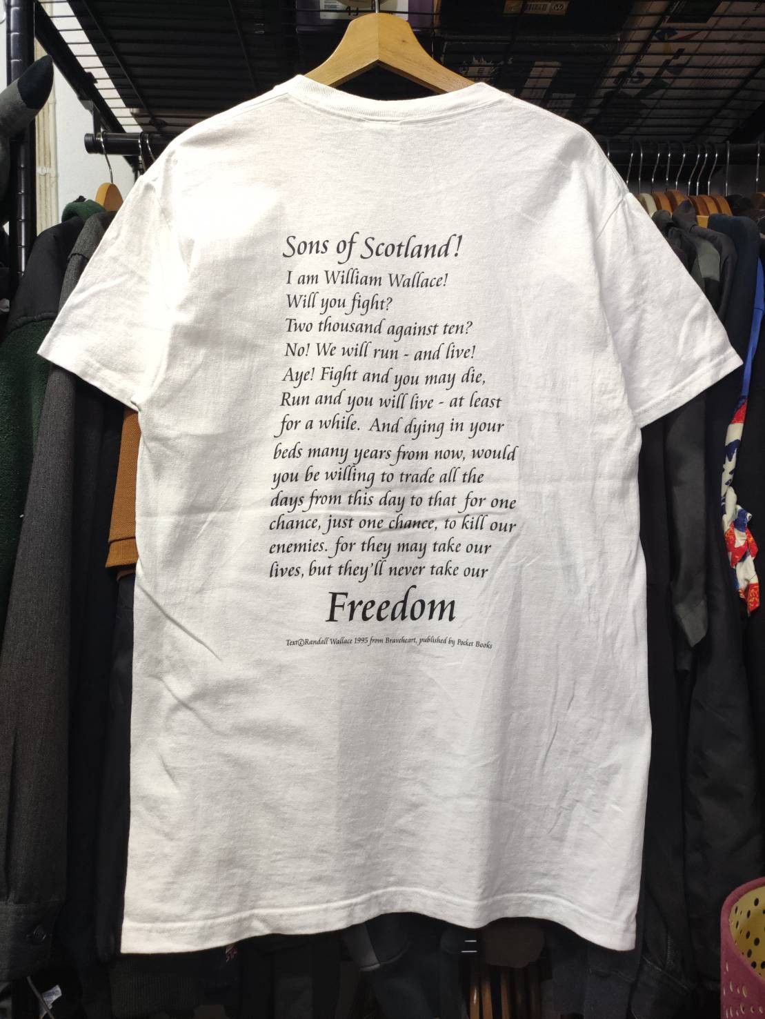 Vintage Vtg 90's Braveheart " Freedom " Randall Wallace Movie Promo Size US M / EU 48-50 / 2 - 2 Thumbnail
