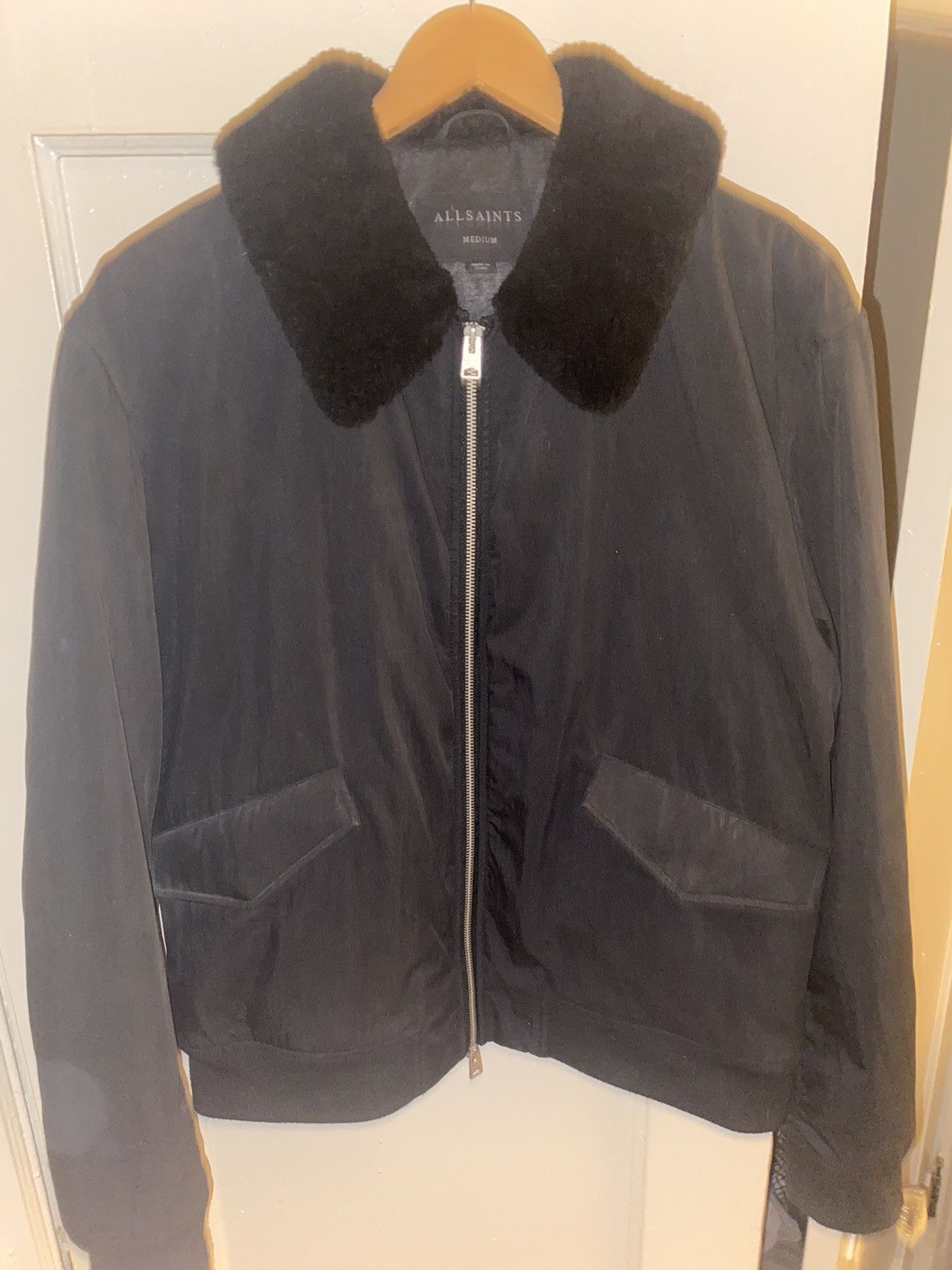 Allsaints All Saints Fur Collar Bomber Jacket Size US M / EU 48-50 / 2 - 1 Thumbnail