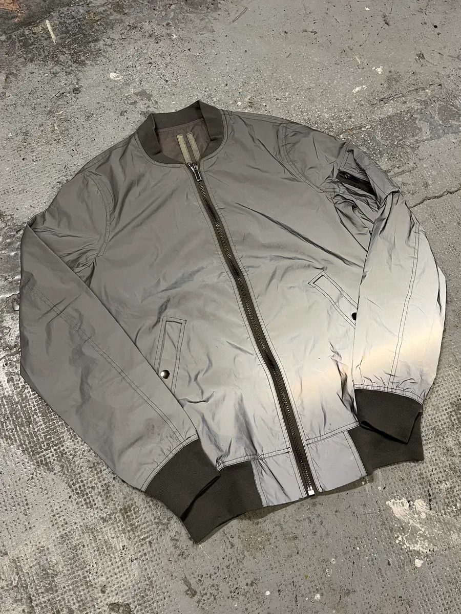 Rick Owens Rick Owens Grey Reflective Nylon Bomber Jacket Size US M / EU 48-50 / 2 - 4 Thumbnail