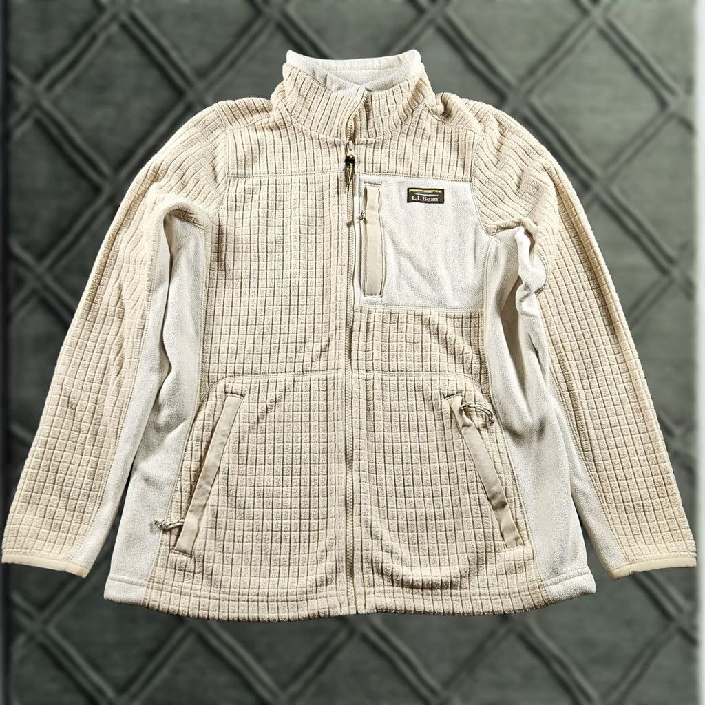 Vintage LL Bean Fleece Jacket Womens M Beige Full Zip Pockets Outdoor Merch Casual Travel Size M / US 6-8 / IT 42-44 - 1 Thumbnail