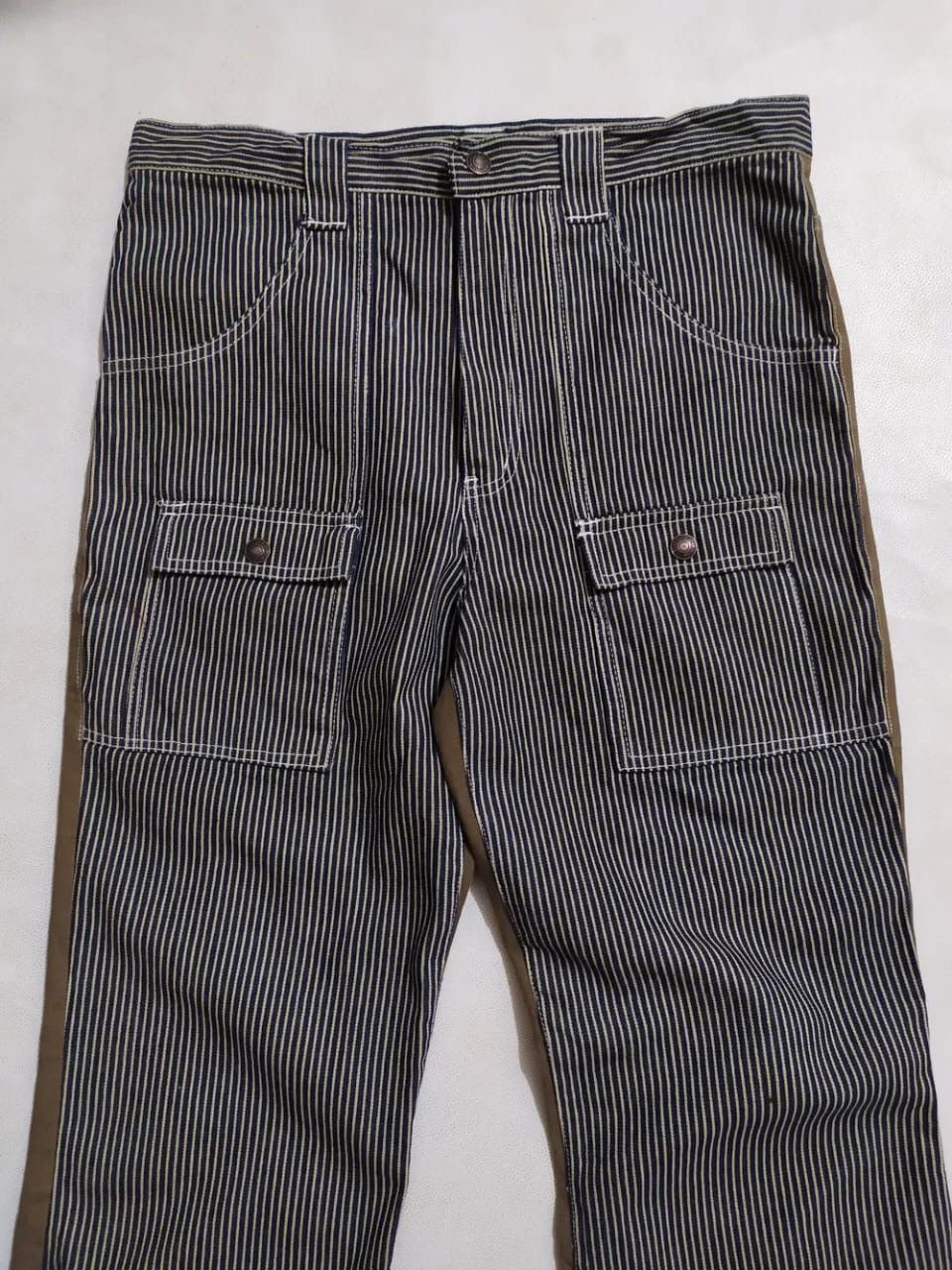 Japanese Brand × Other Lesporti Stripe Hickory Bush flare Pants 2 Tone Brown Size US 30 / EU 46 - 2 Thumbnail