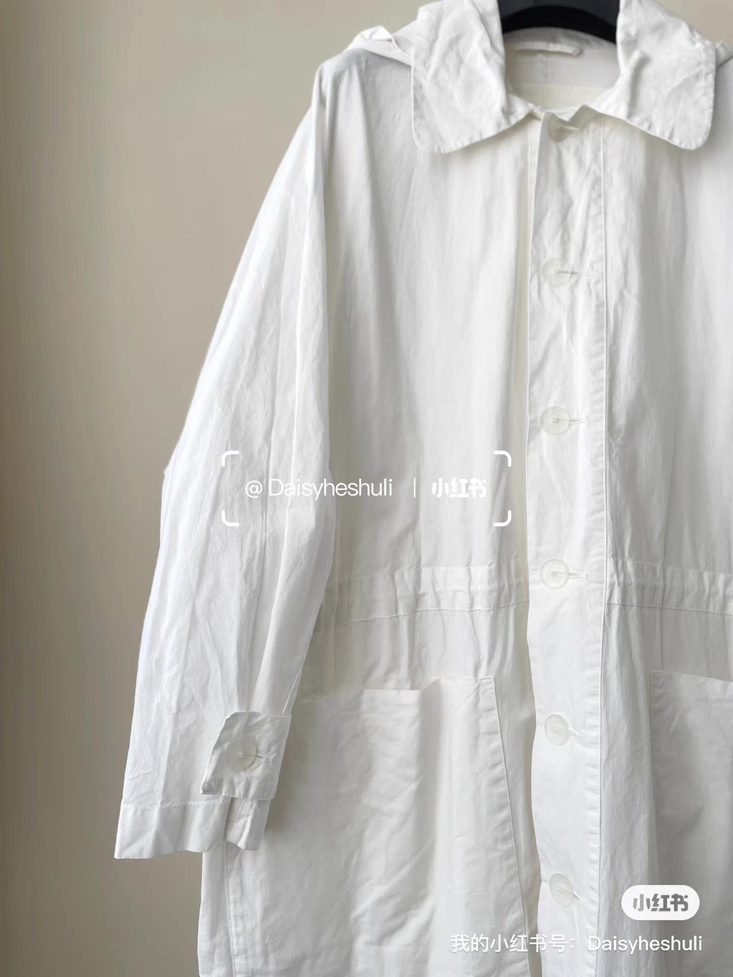 Toogood Toogood White Paper-textured Hooded Trench Coat Dress Ｑ24 Size US XS / EU 42 / 0 - 6 Thumbnail
