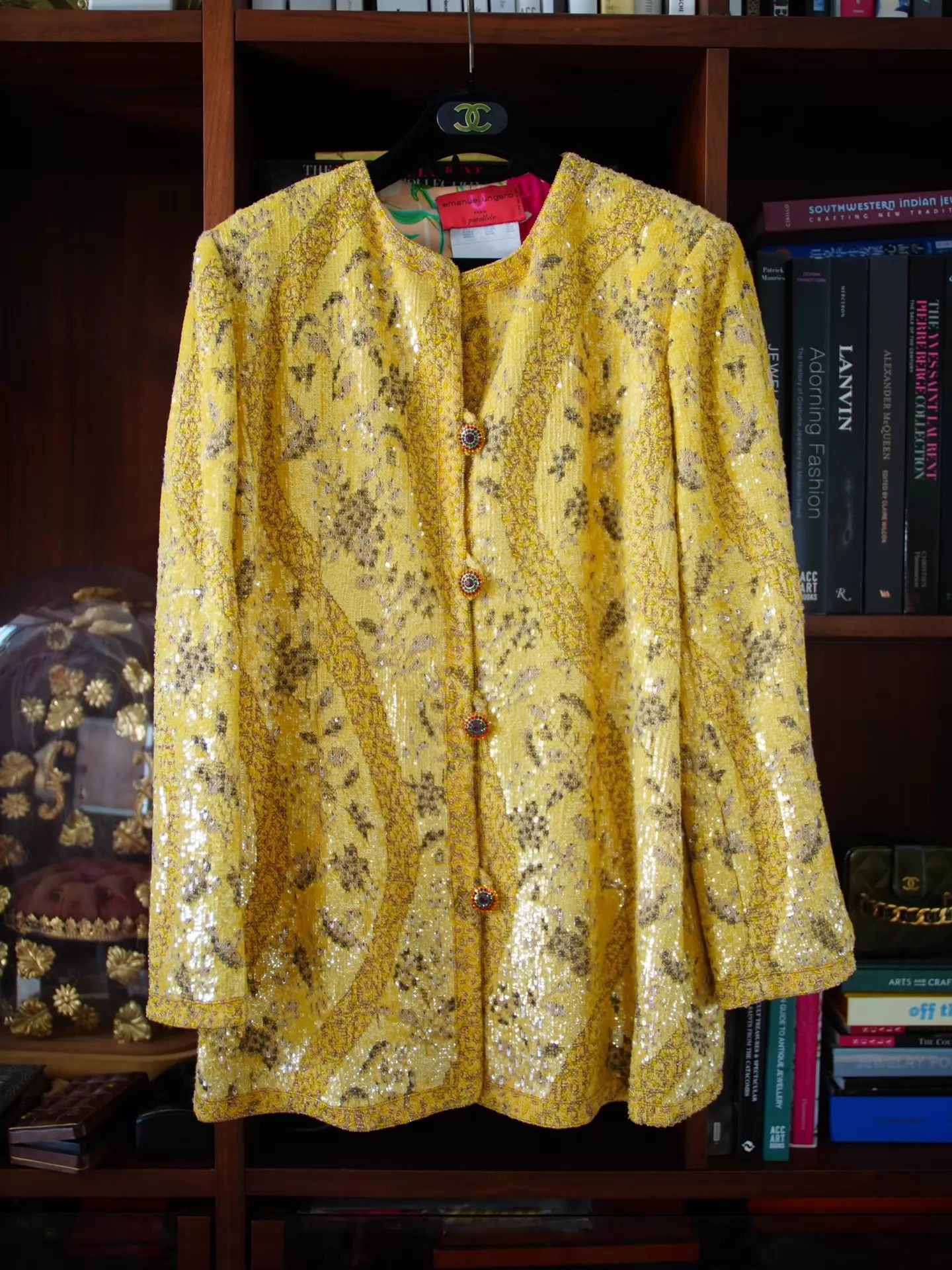 Emanuel Ungaro Emanuel Ungaro Vintage Beaded & Sequined Gold Blazer (L-XL) Size L / US 10 / IT 46 - 2 Thumbnail