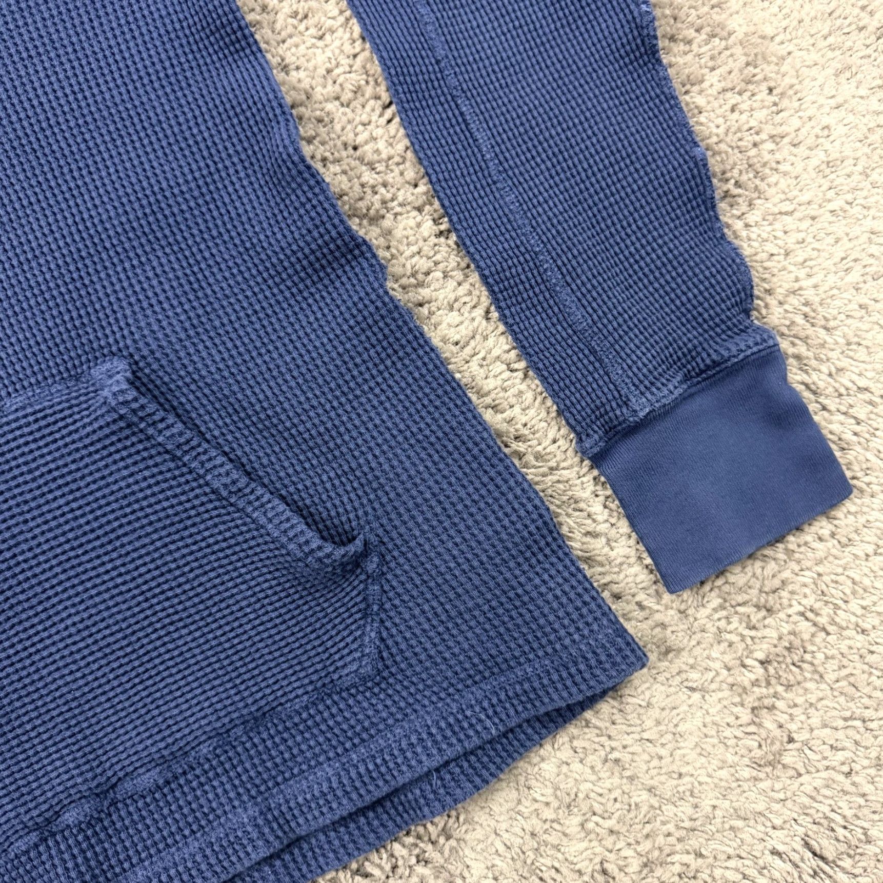 Polo Ralph Lauren Polo Ralph Lauren Hoodie Men M Blue 100% Cotton Lightweight Thermal Pockets Logo Pullover Knit Size US M / EU 48-50 / 2 - 3 Thumbnail