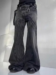 VIBE Retro washed distressed heavyweight corrugated bootcut jeans Size US 32 / EU 48 - 7 Thumbnail
